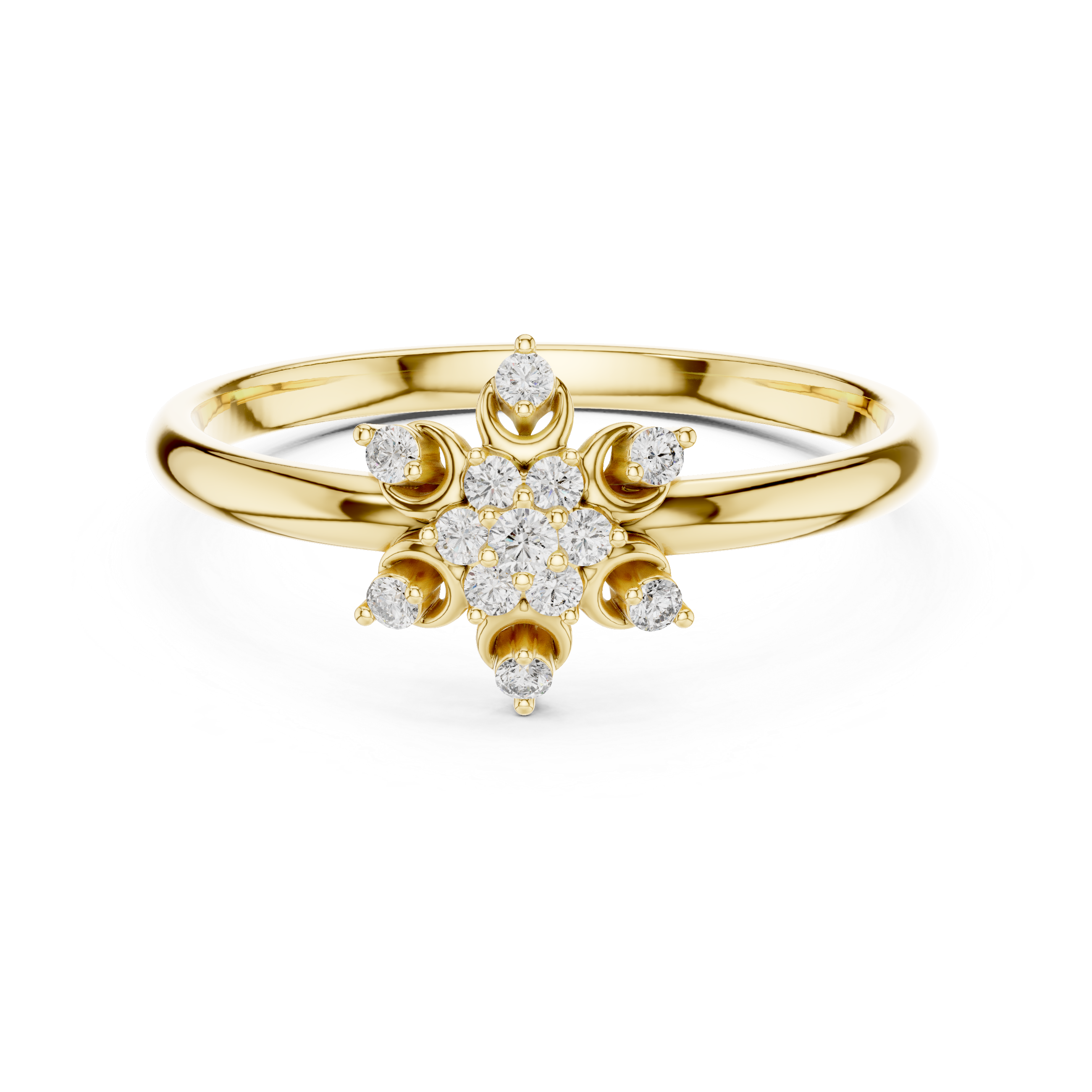Floral Lab-Grown Diamond Ring in 14K/18K Rose Gold