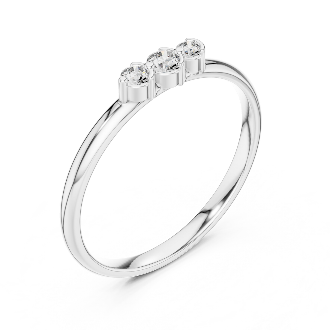 Three Stone Lab-Grown Diamond Ring in 14K/18K Rose Gold