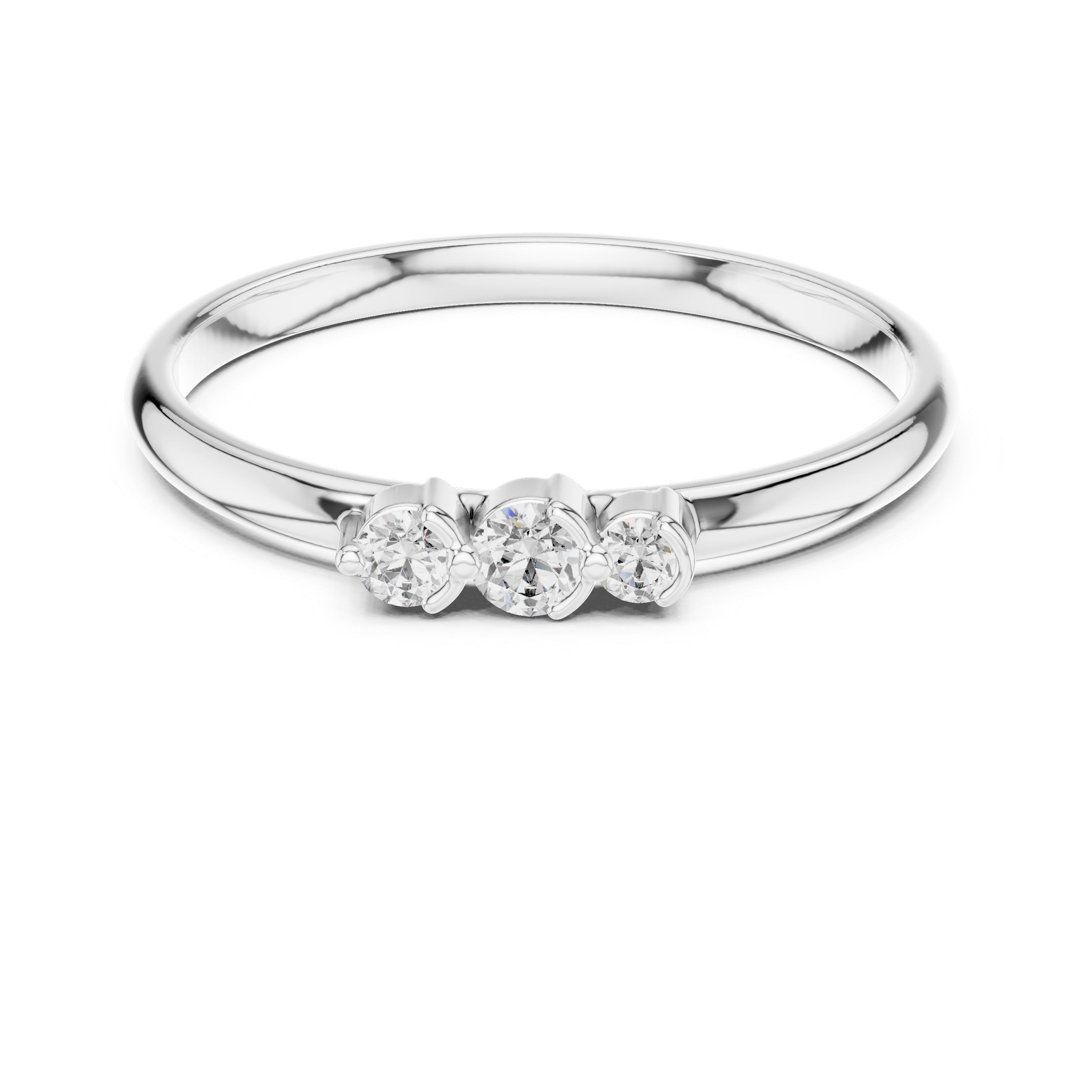 Three Stone Lab-Grown Diamond Ring in 14K/18K Rose Gold