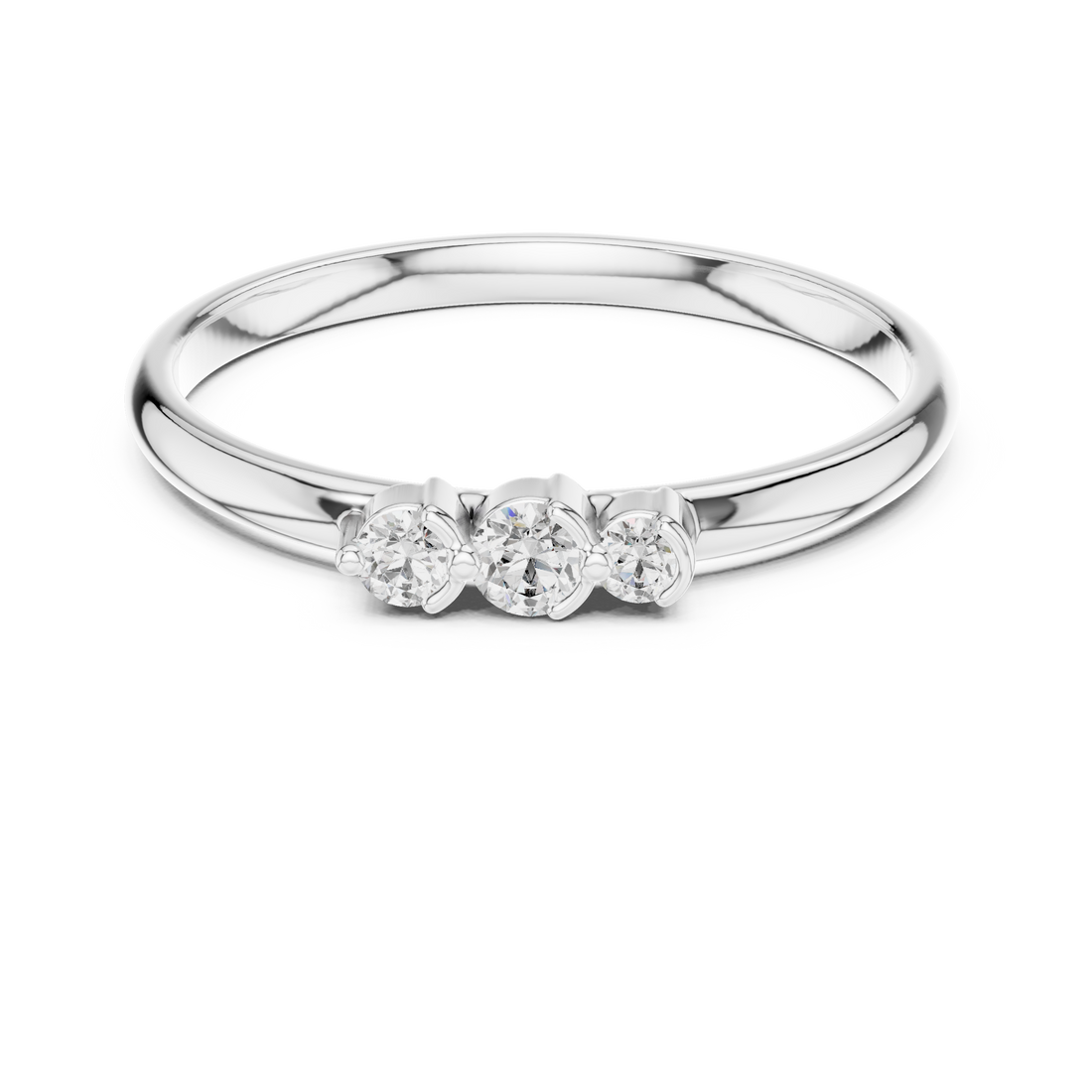 Three Stone Lab-Grown Diamond Ring in 14K/18K Rose Gold