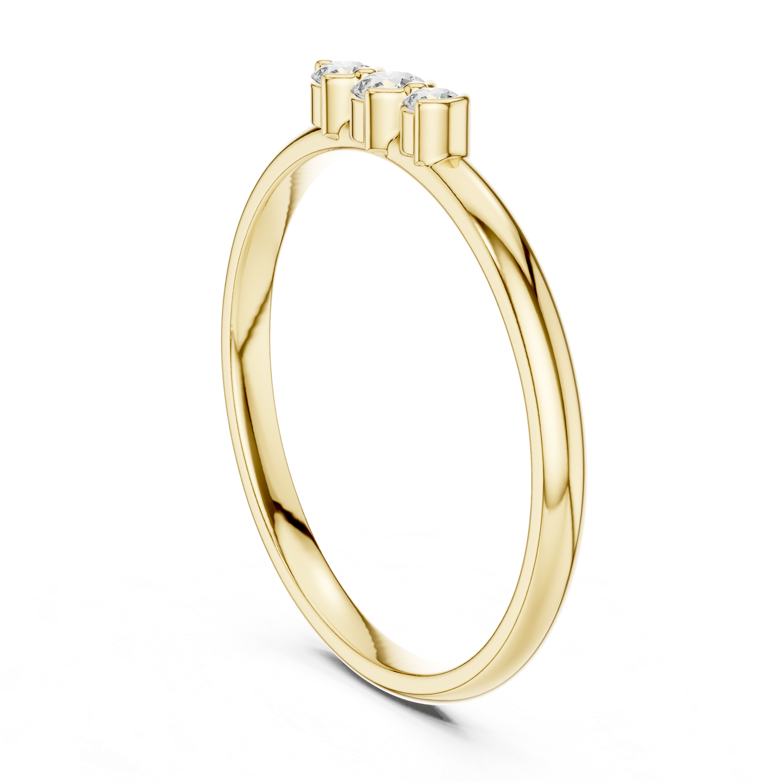 Three Stone Lab-Grown Diamond Ring in 14K/18K Rose Gold