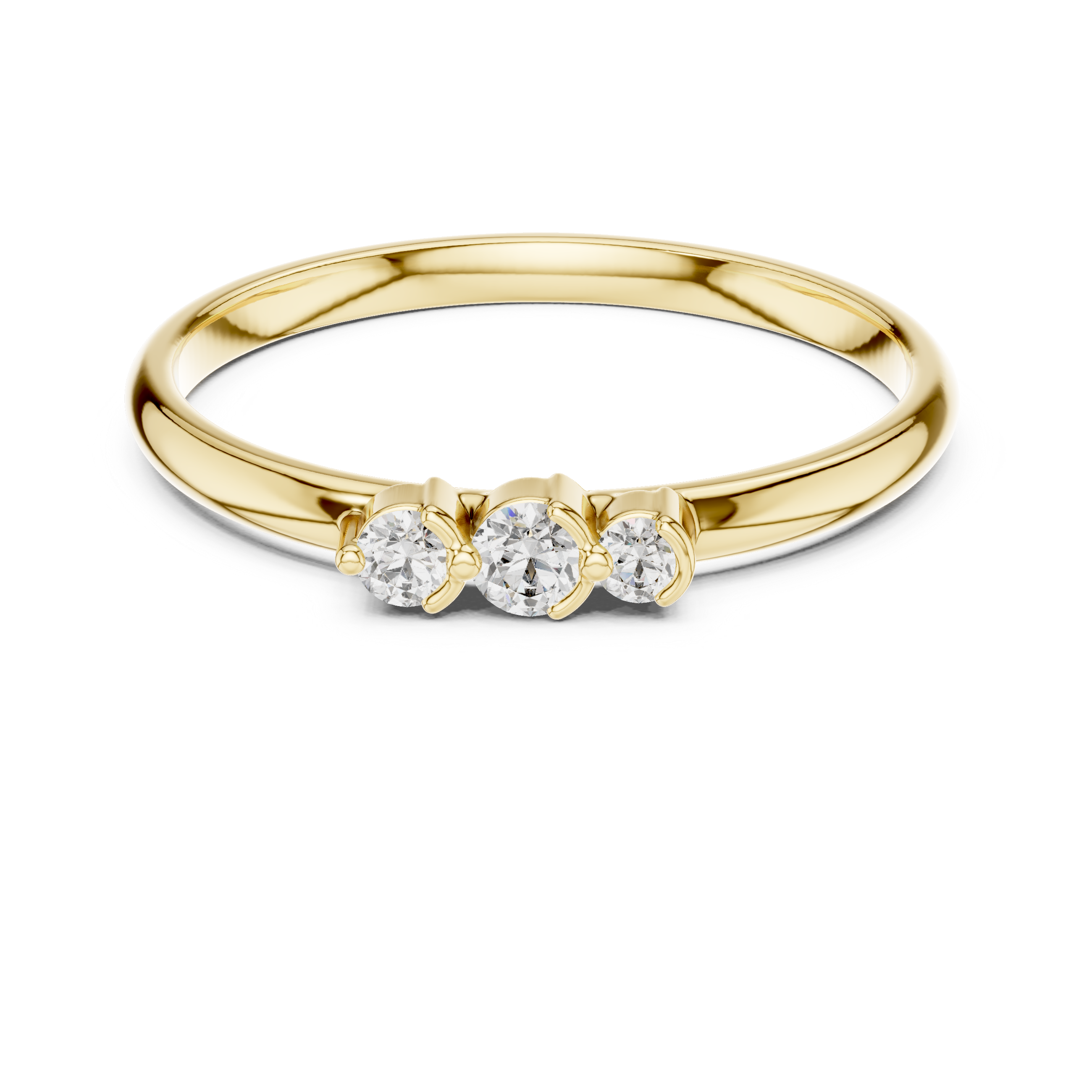 Three Stone Lab-Grown Diamond Ring in 14K/18K Rose Gold
