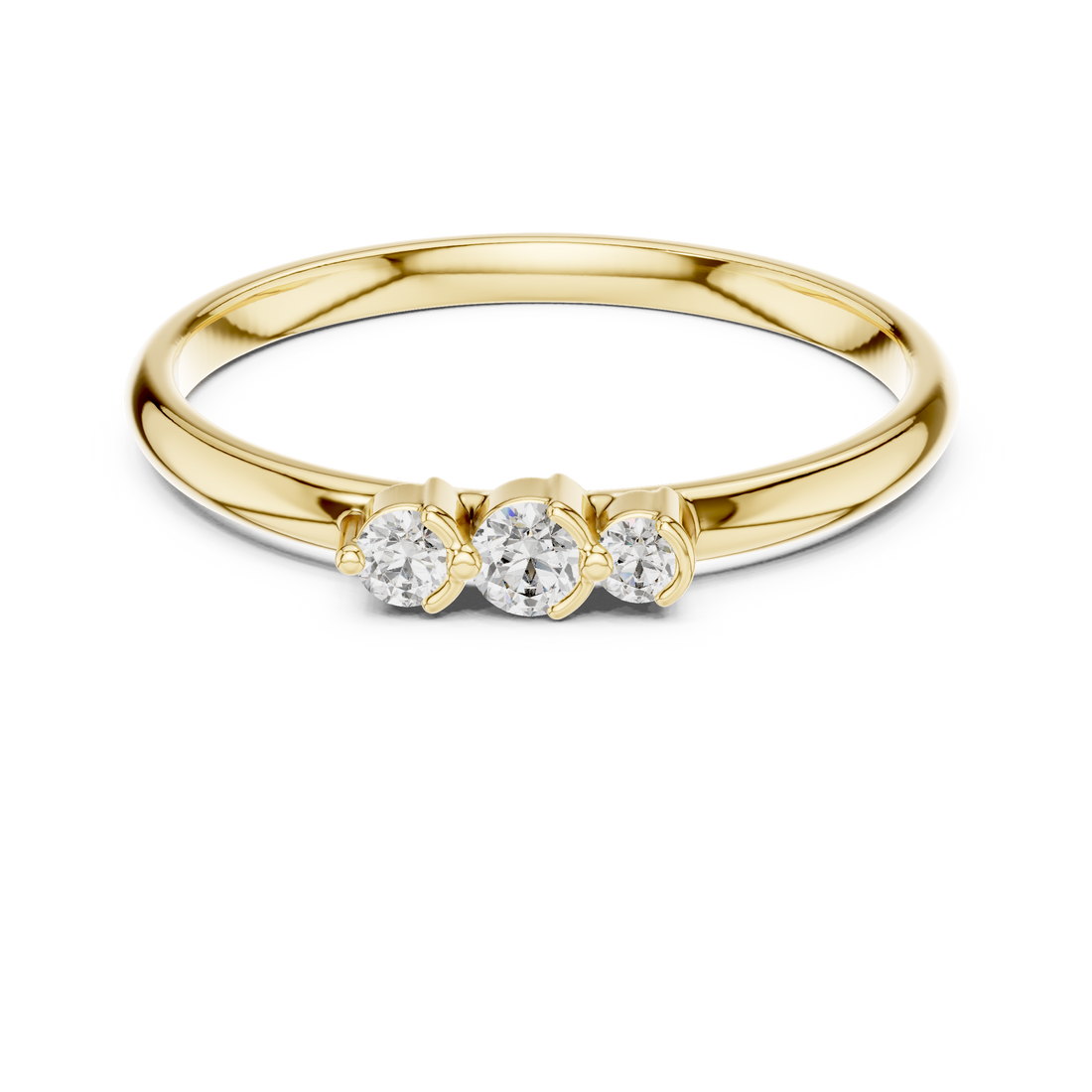 Three Stone Lab-Grown Diamond Ring in 14K/18K Rose Gold