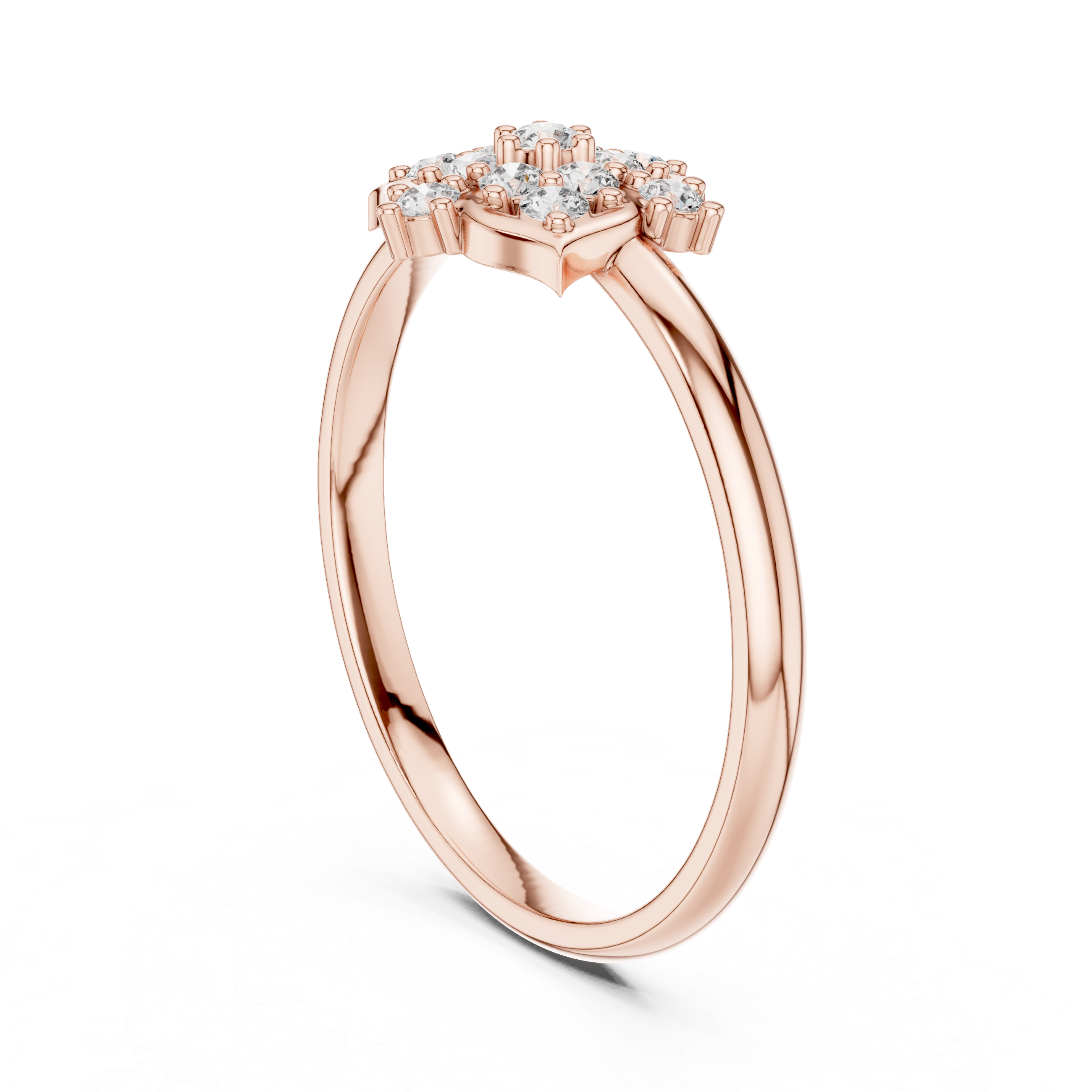 Elegant Floral Cluster Lab-Grown Diamond Ring in Rose Gold