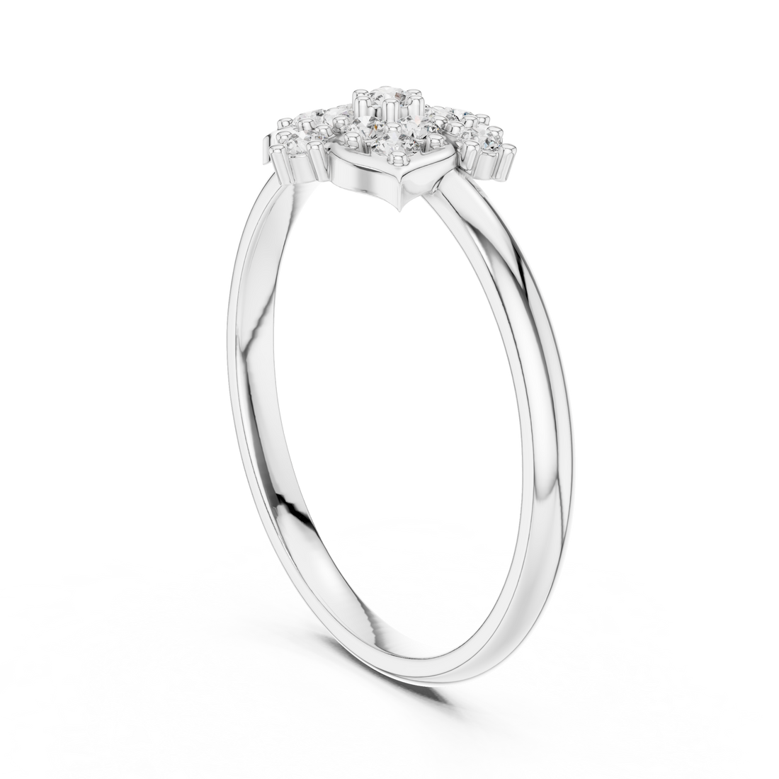 Elegant Floral Cluster Lab-Grown Diamond Ring in Rose Gold