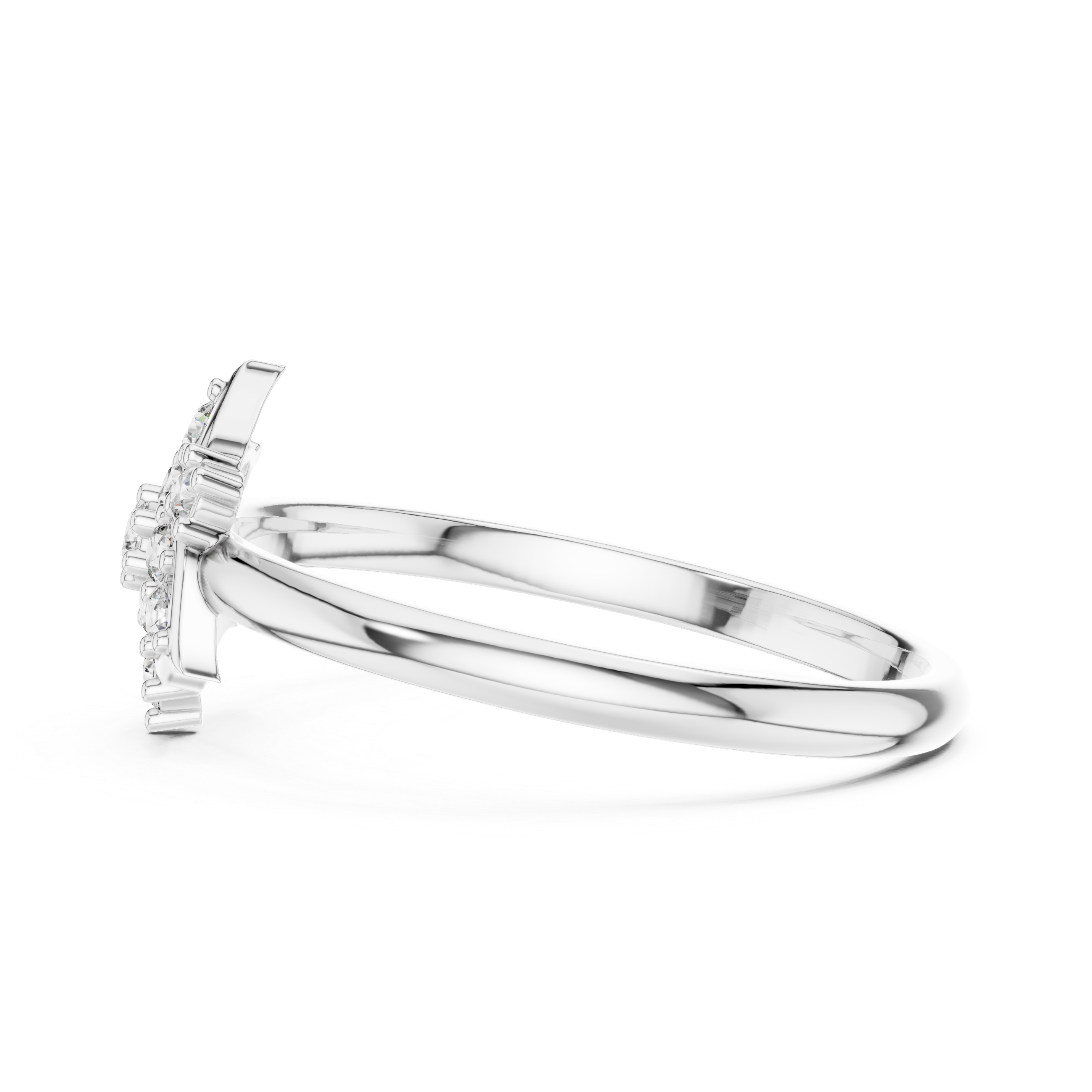 Elegant Floral Cluster Lab-Grown Diamond Ring in Rose Gold