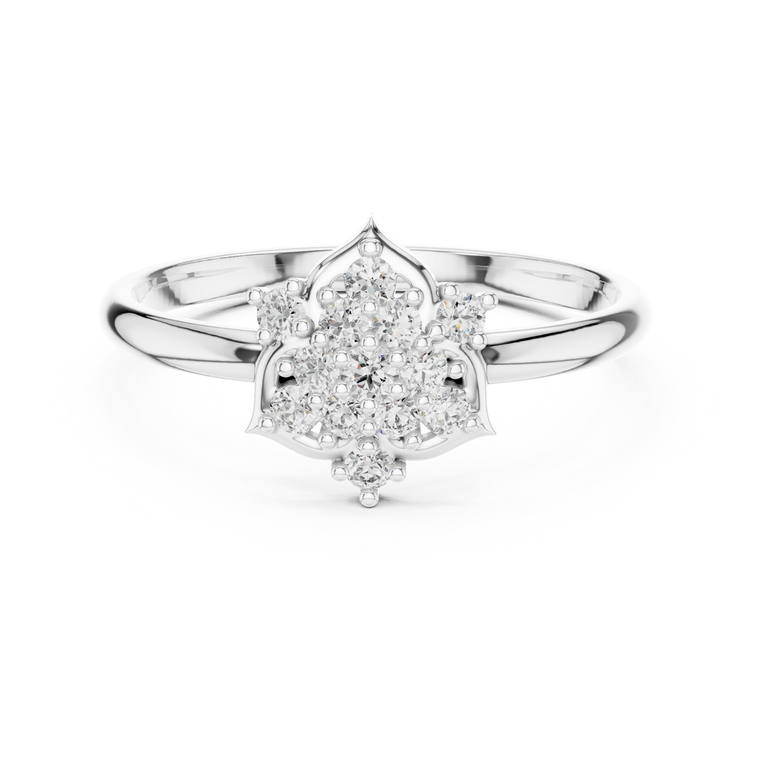 Elegant Floral Cluster Lab-Grown Diamond Ring in Rose Gold