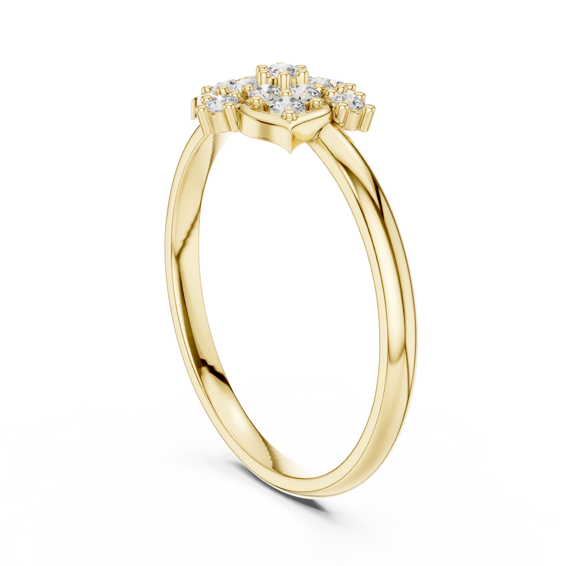 Elegant Floral Cluster Lab-Grown Diamond Ring in Rose Gold