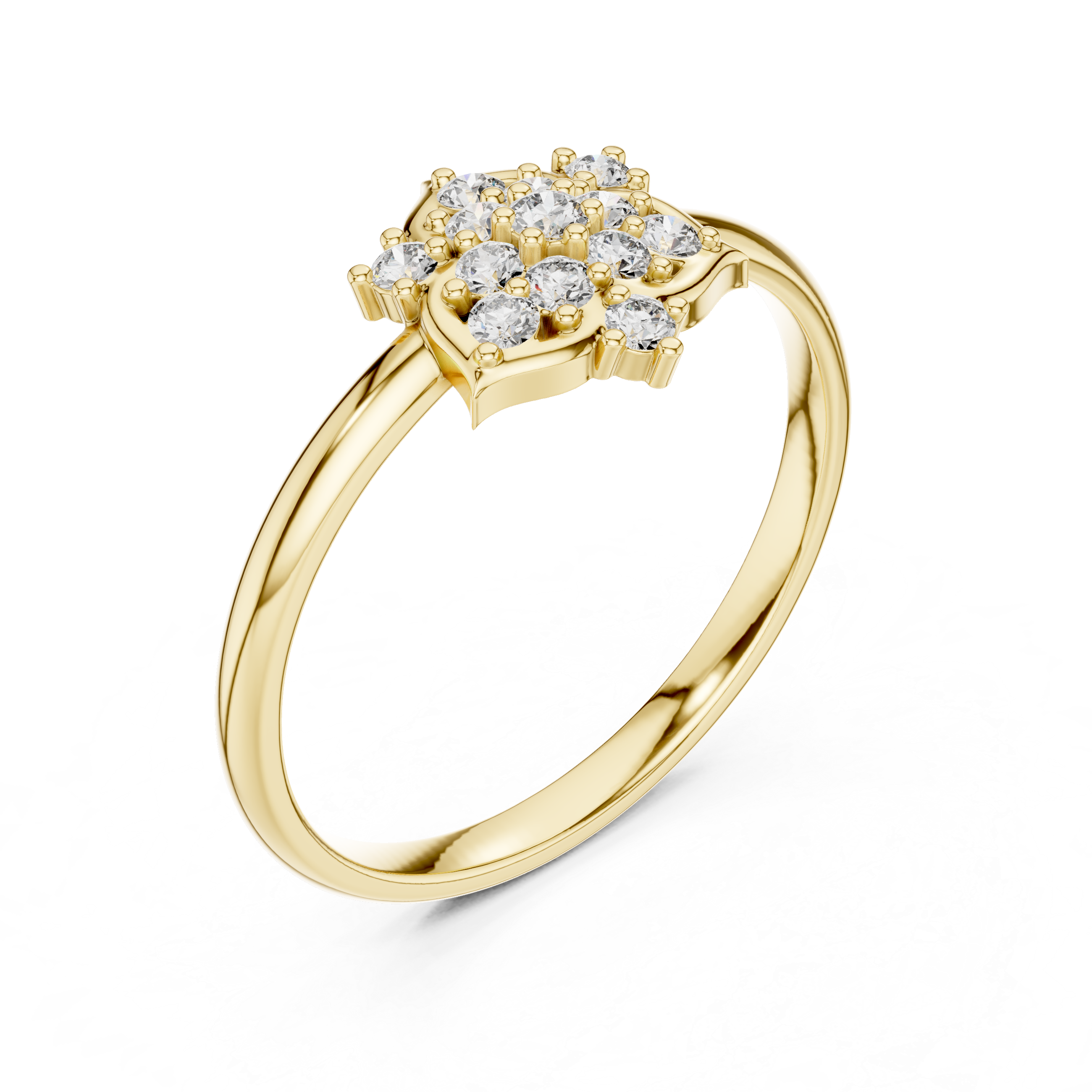 Elegant Floral Cluster Lab-Grown Diamond Ring in Rose Gold