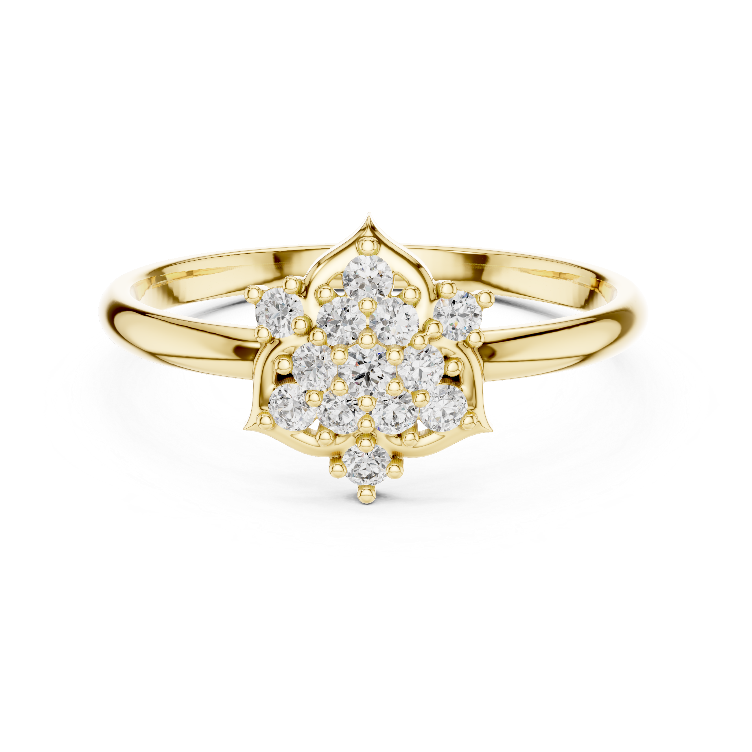 Elegant Floral Cluster Lab-Grown Diamond Ring in Rose Gold