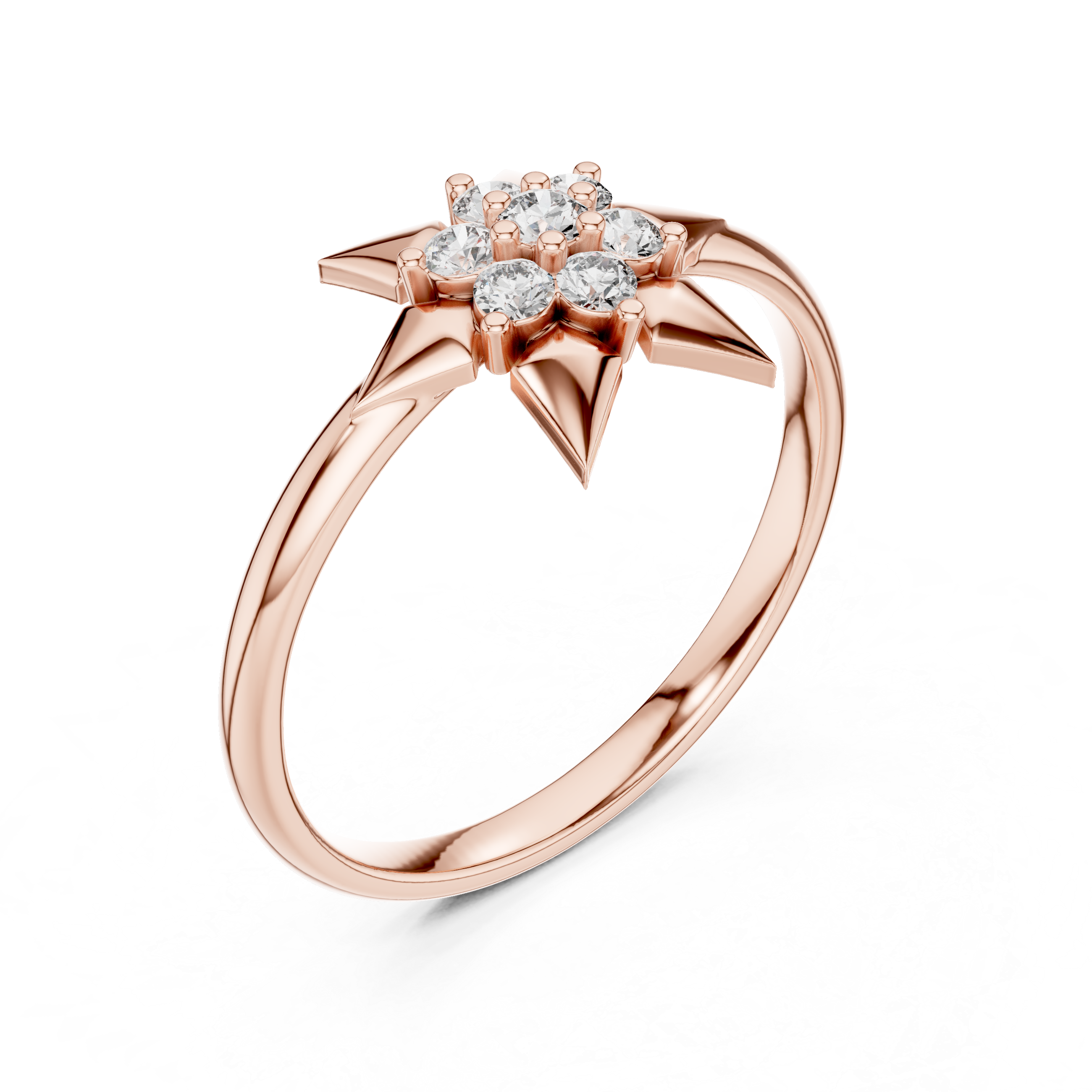 Rose Gold Starburst Lab-Grown Diamond Ring – IGI Certified