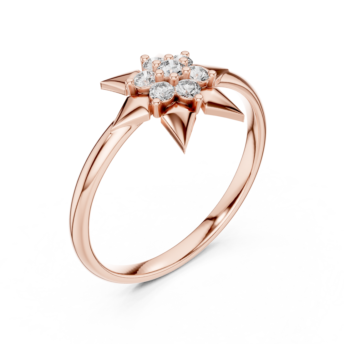 Rose Gold Starburst Lab-Grown Diamond Ring – IGI Certified