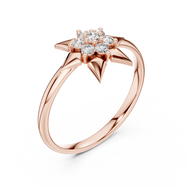 Rose Gold Starburst Lab-Grown Diamond Ring – IGI Certified