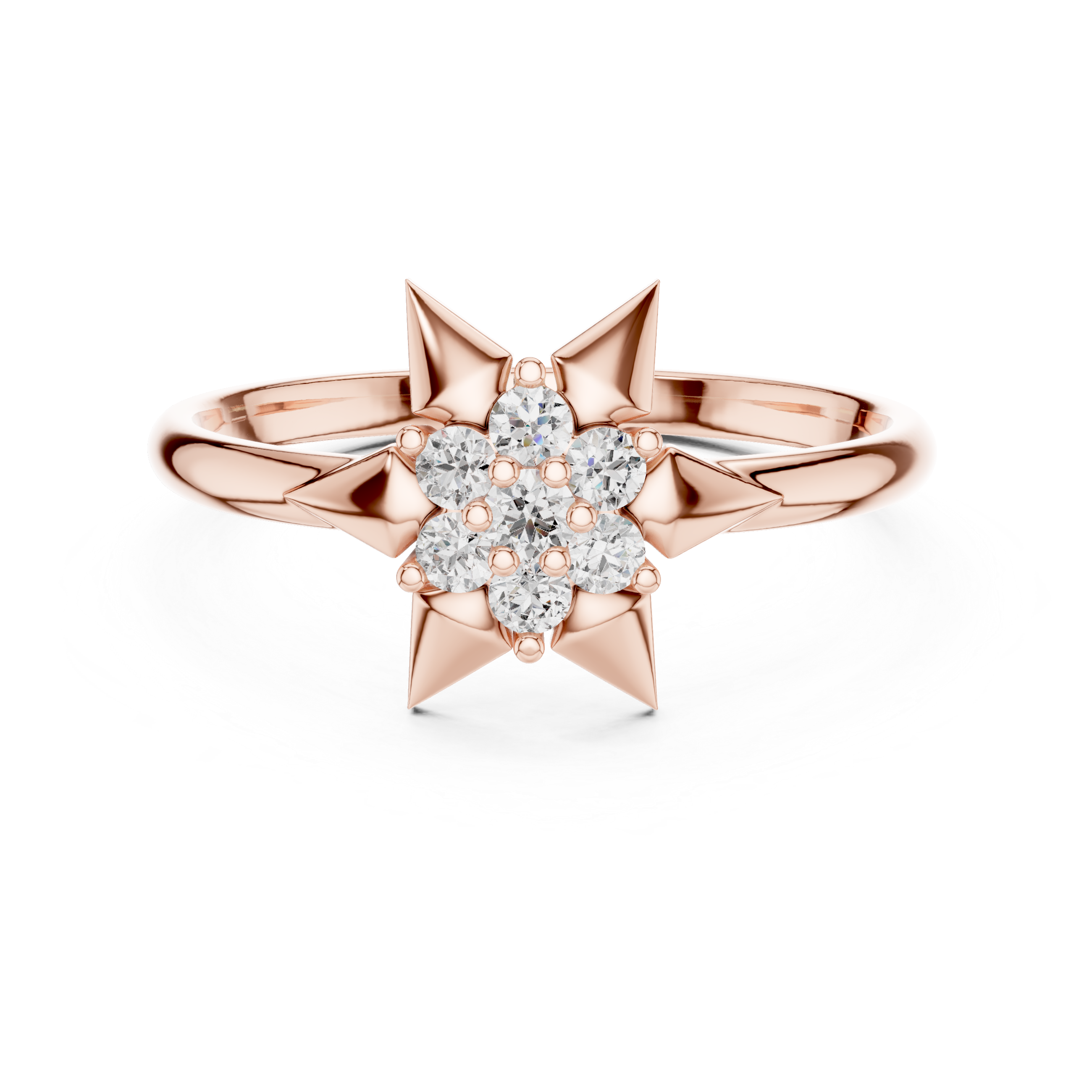 Rose Gold Starburst Lab-Grown Diamond Ring – IGI Certified