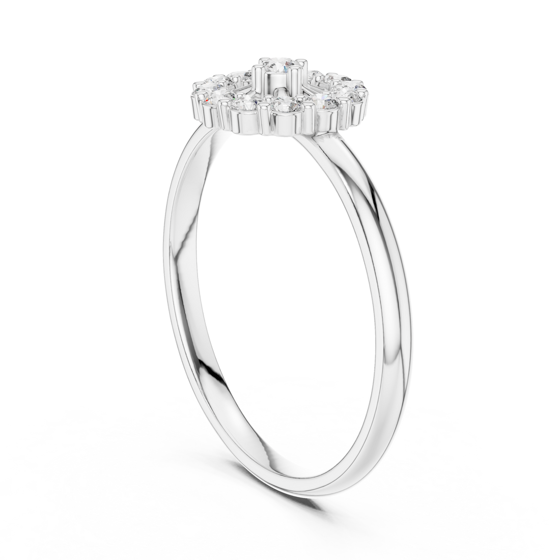 Rose Gold Halo Cluster Lab-Grown Diamond Ring – Timeless Elegance