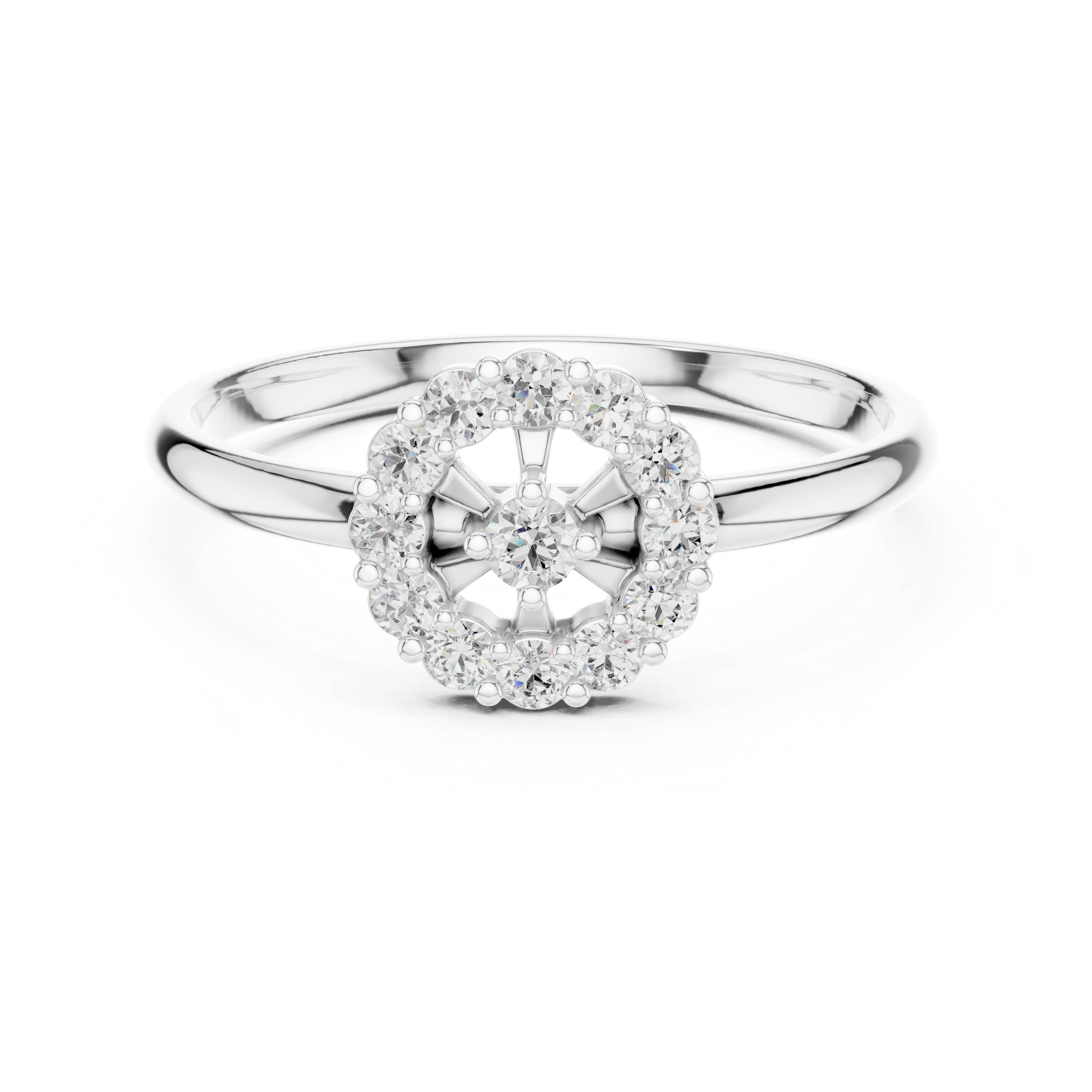 Rose Gold Halo Cluster Lab-Grown Diamond Ring – Timeless Elegance