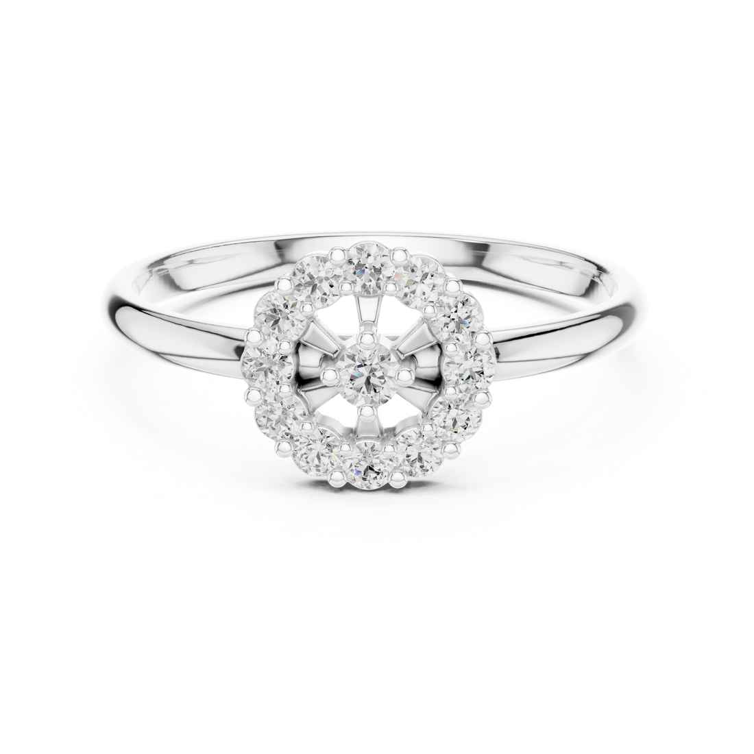 Rose Gold Halo Cluster Lab-Grown Diamond Ring – Timeless Elegance
