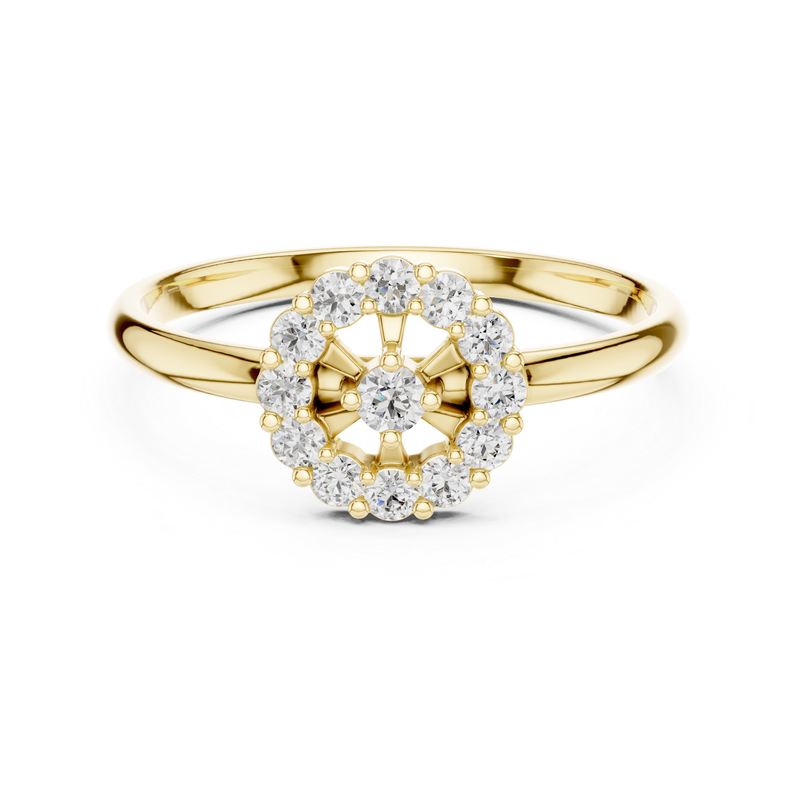 Rose Gold Halo Cluster Lab-Grown Diamond Ring – Timeless Elegance