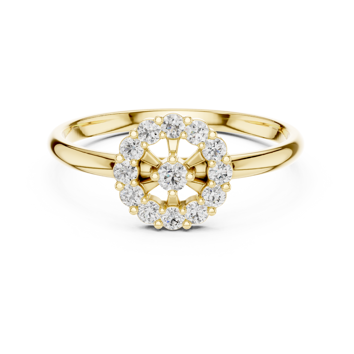 Rose Gold Halo Cluster Lab-Grown Diamond Ring – Timeless Elegance