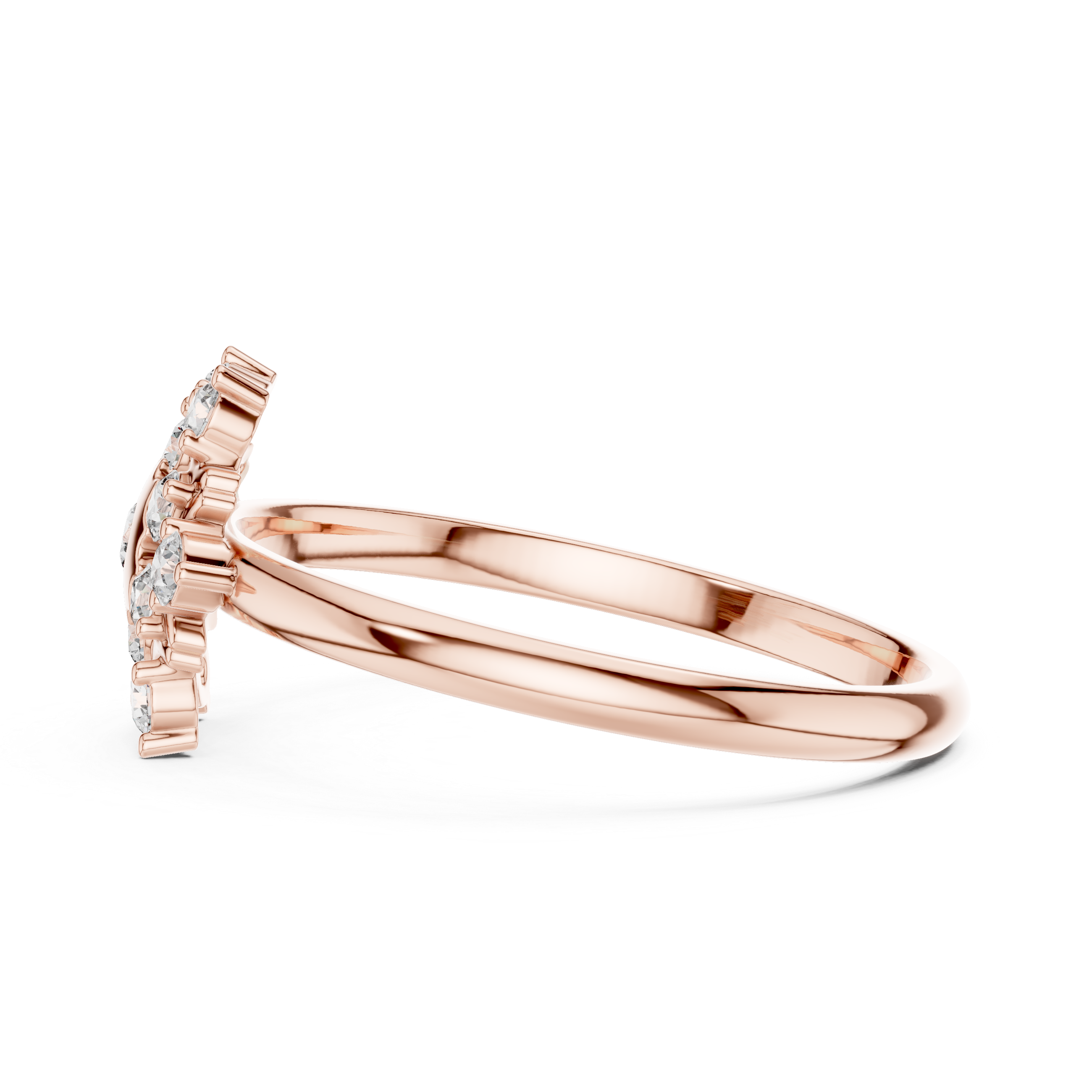 Rose Gold Floral Cluster Lab-Grown Diamond Ring