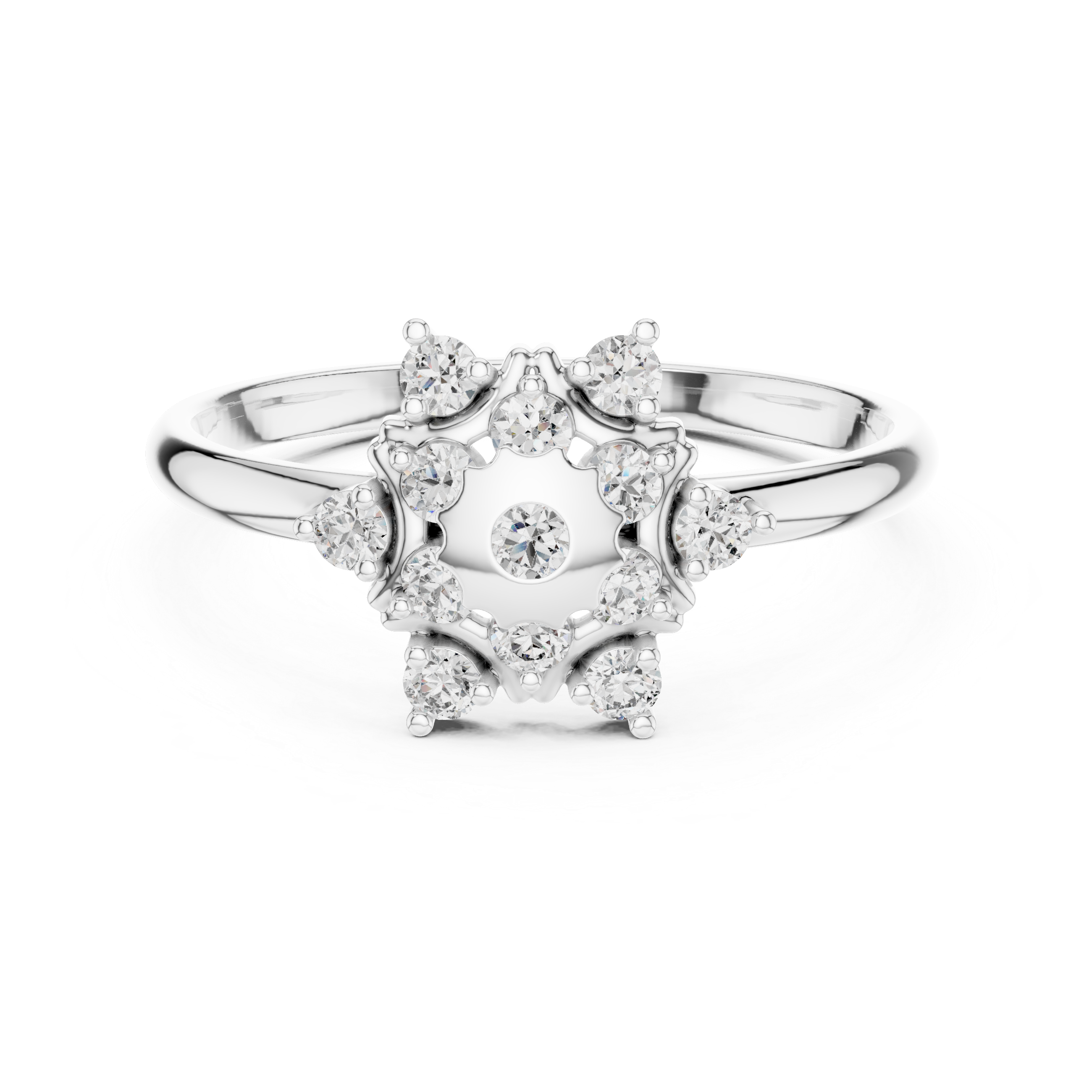 Rose Gold Floral Cluster Lab-Grown Diamond Ring