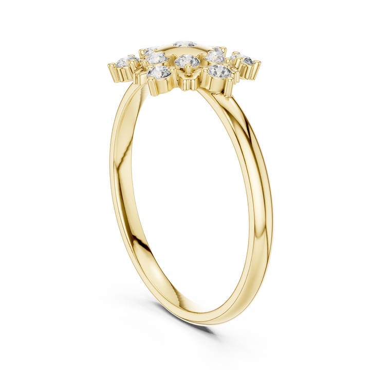 Rose Gold Floral Cluster Lab-Grown Diamond Ring