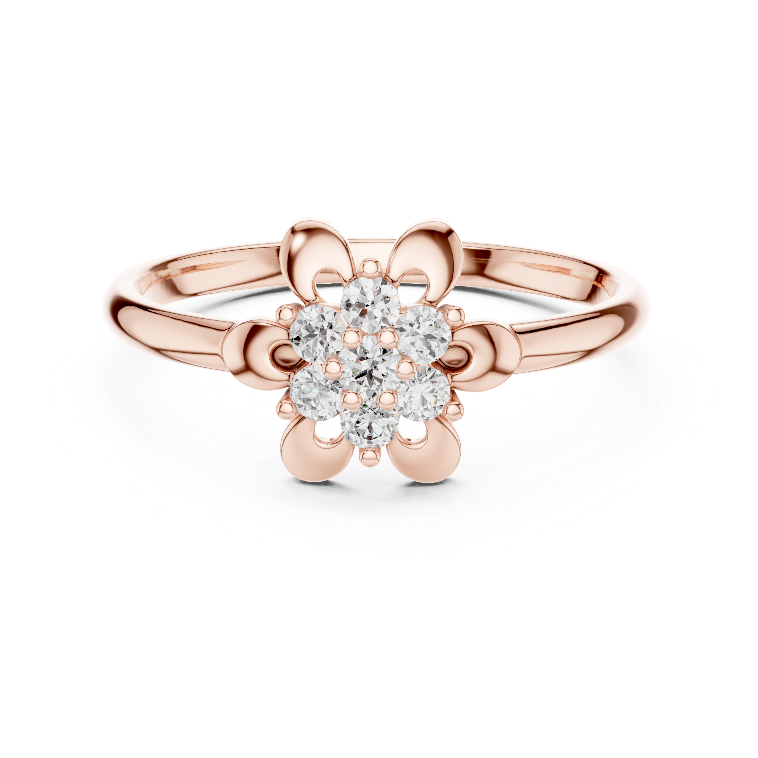 Elegant Floral Cluster Lab-Grown Diamond Ring