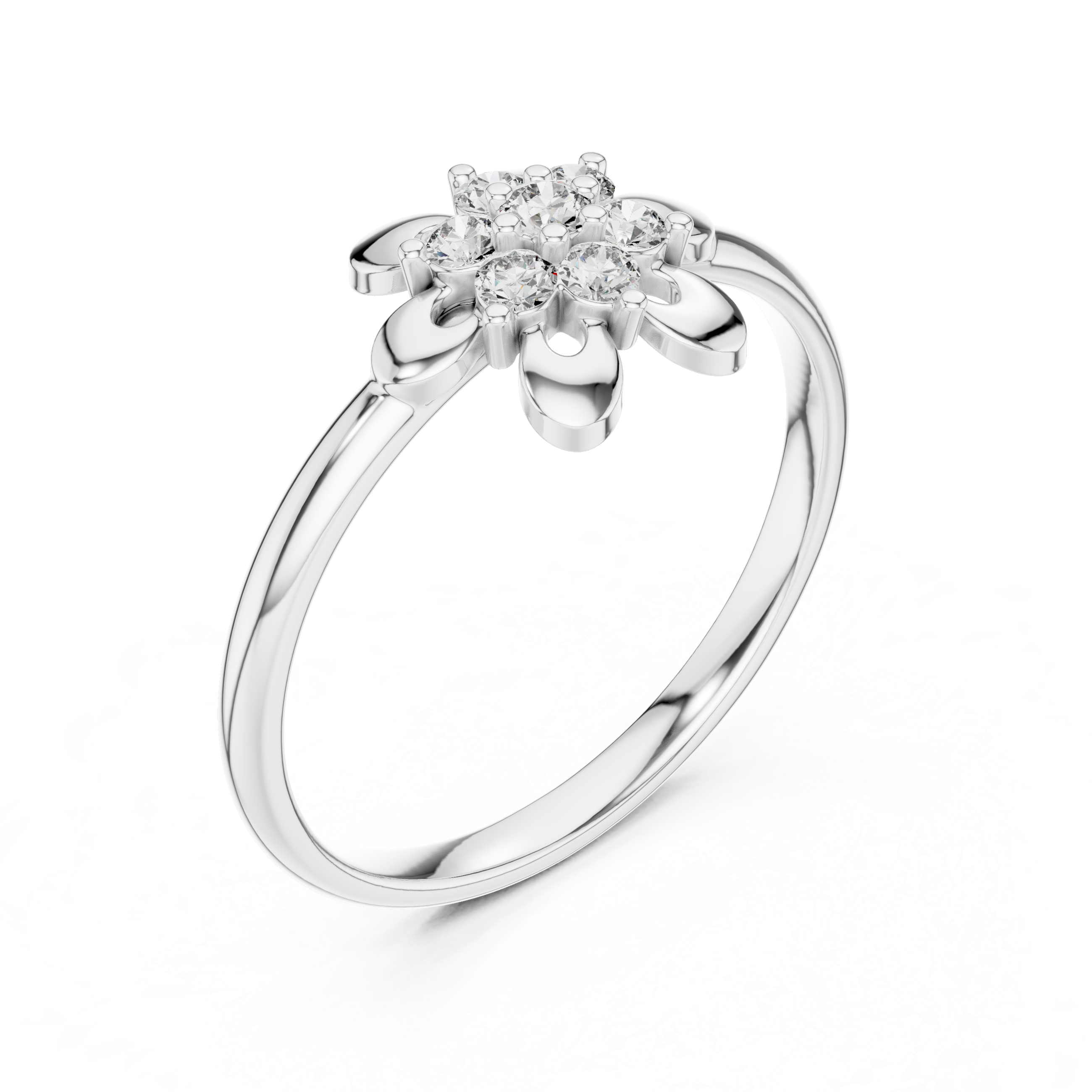 Elegant Floral Cluster Lab-Grown Diamond Ring