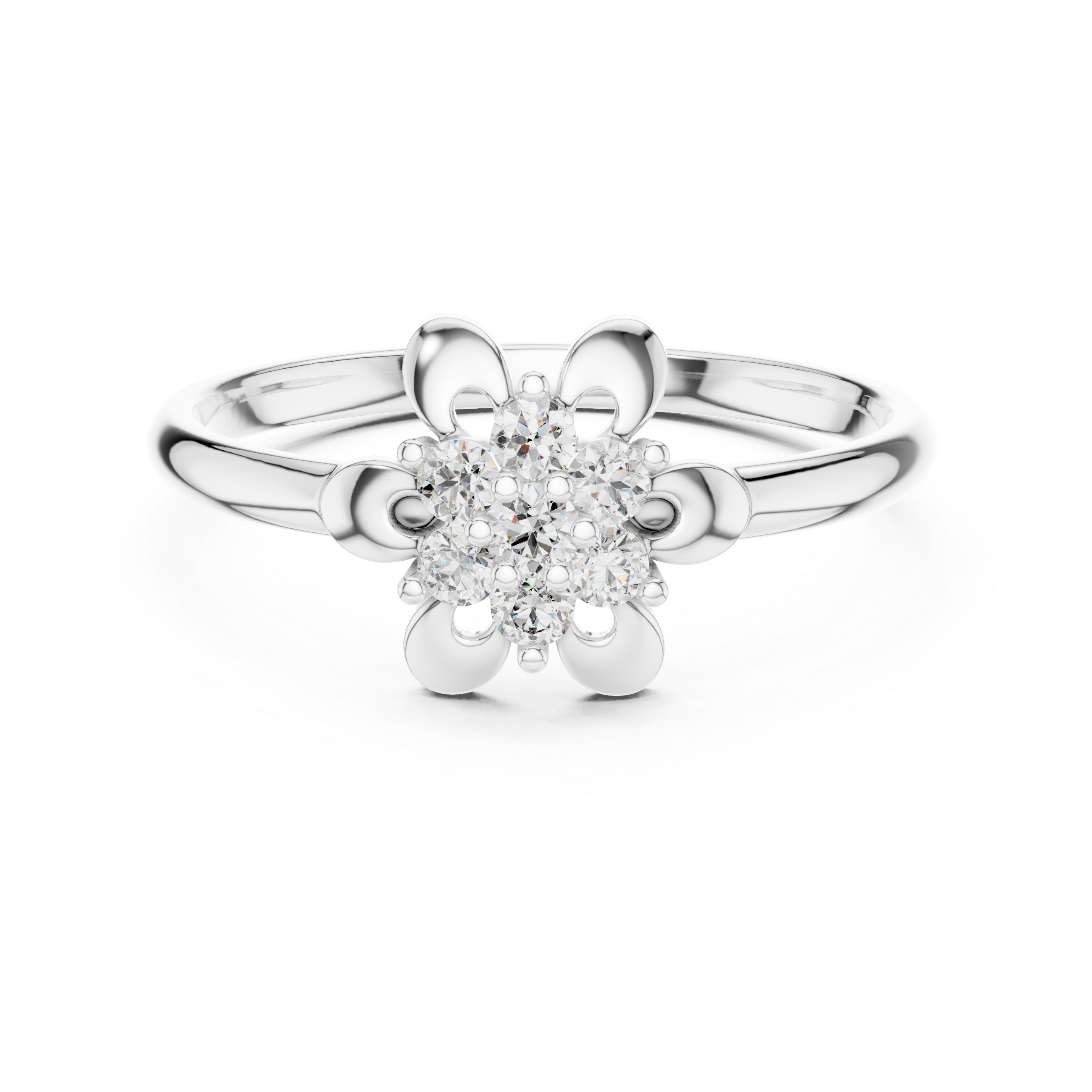 Elegant Floral Cluster Lab-Grown Diamond Ring
