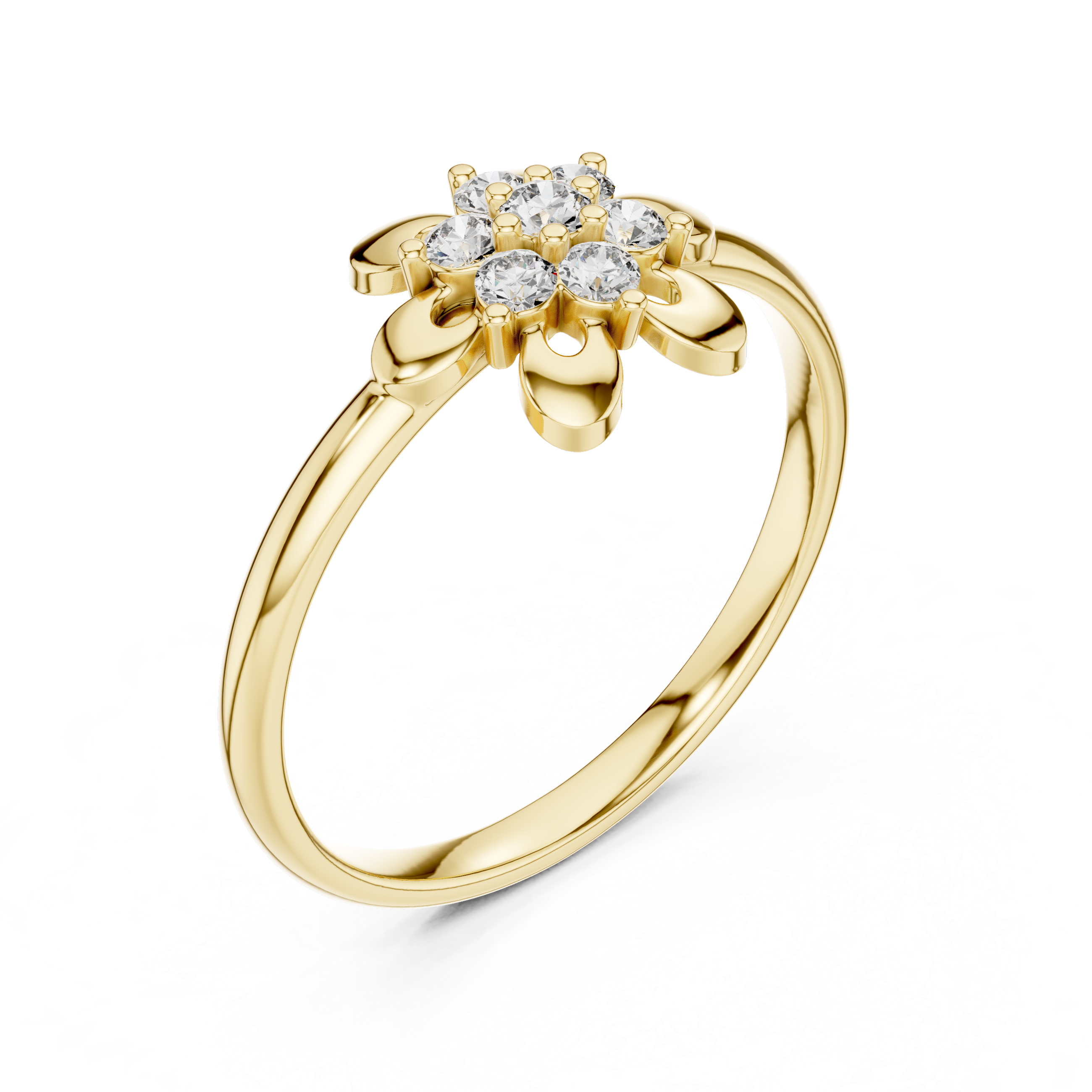 Elegant Floral Cluster Lab-Grown Diamond Ring