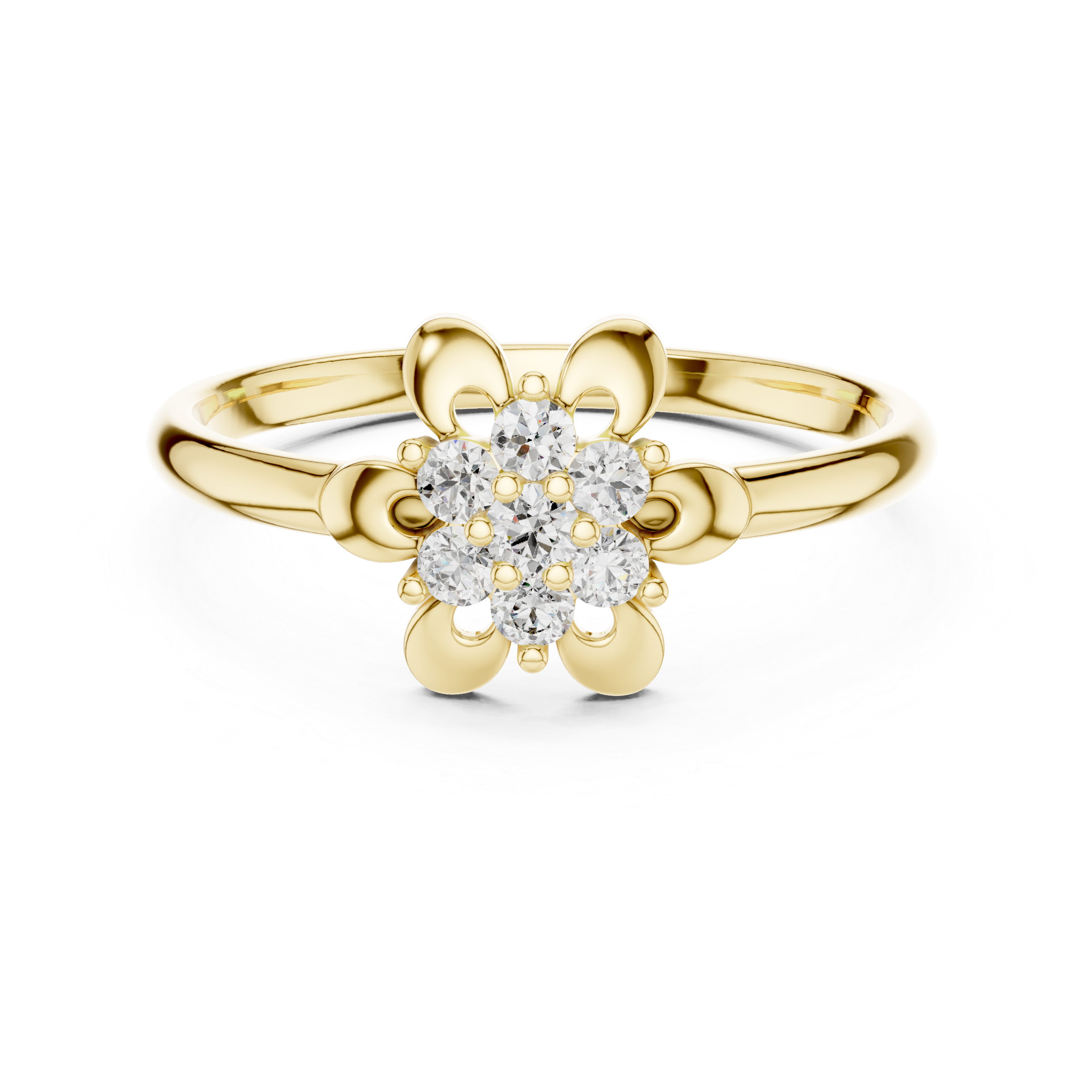 Elegant Floral Cluster Lab-Grown Diamond Ring