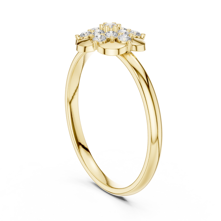 Elegant Rose Gold Floral Cluster Lab-Grown Diamond Ring