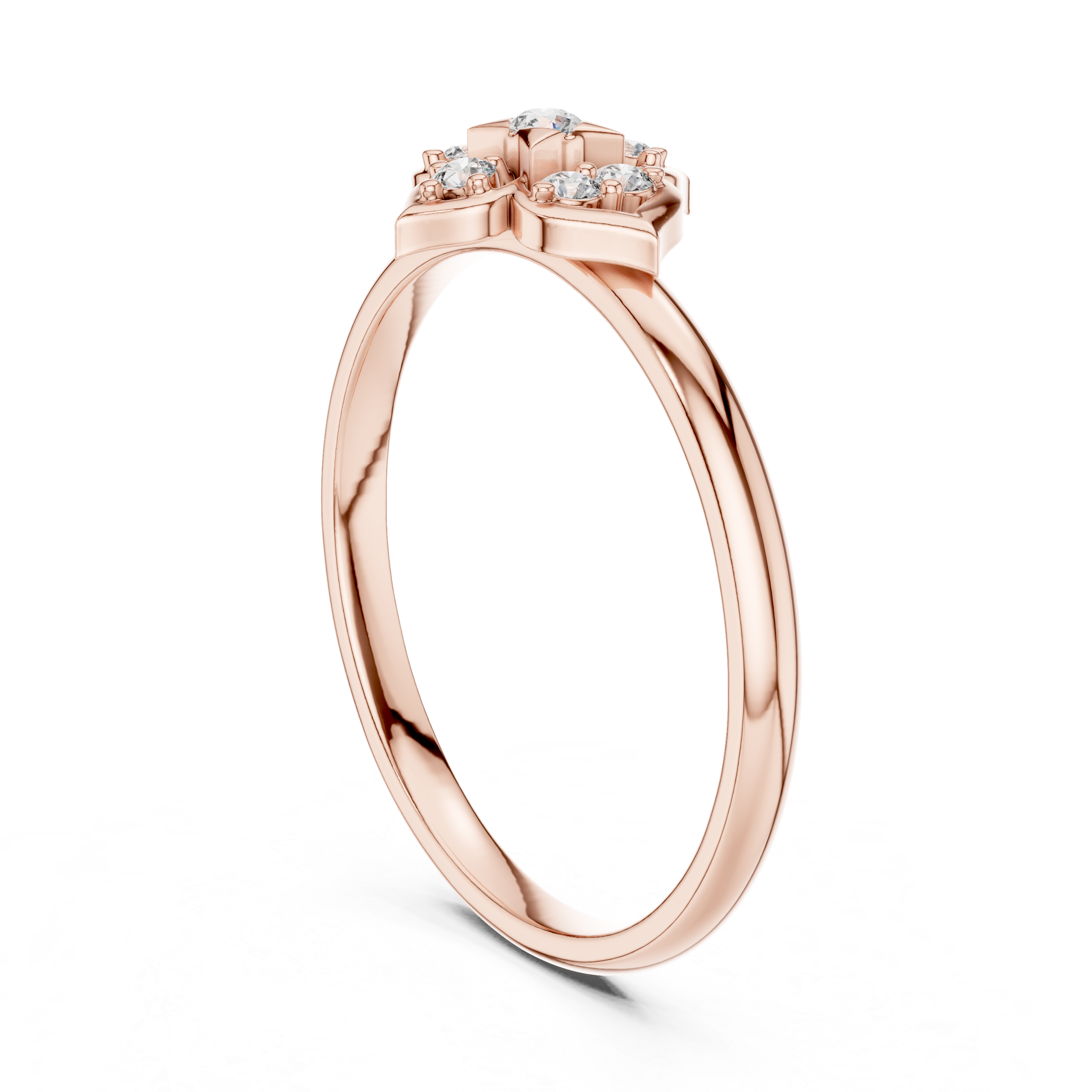 Elegant Floral Cluster Lab-Grown Diamond Ring in Rose Gold