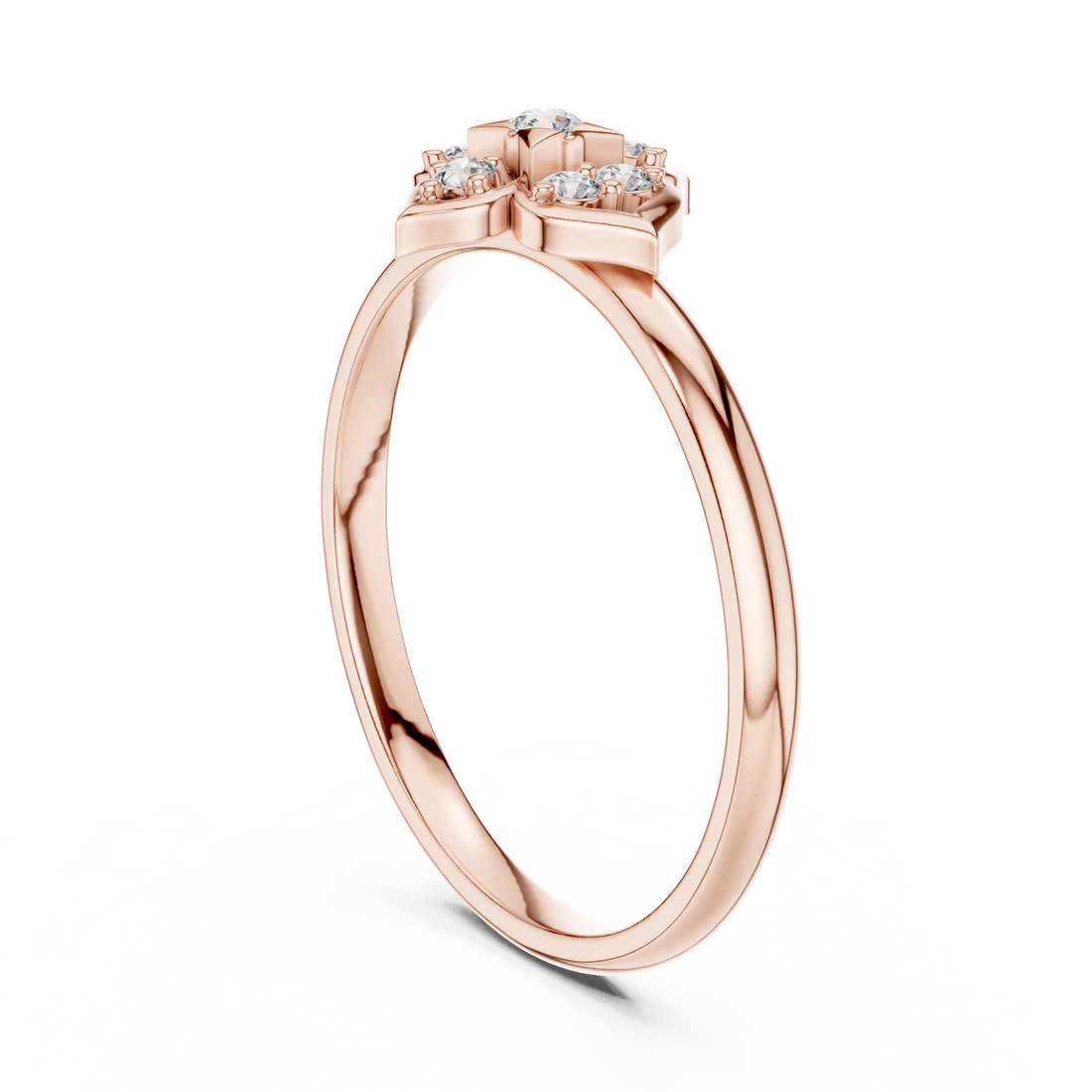 Elegant Floral Cluster Lab-Grown Diamond Ring in Rose Gold