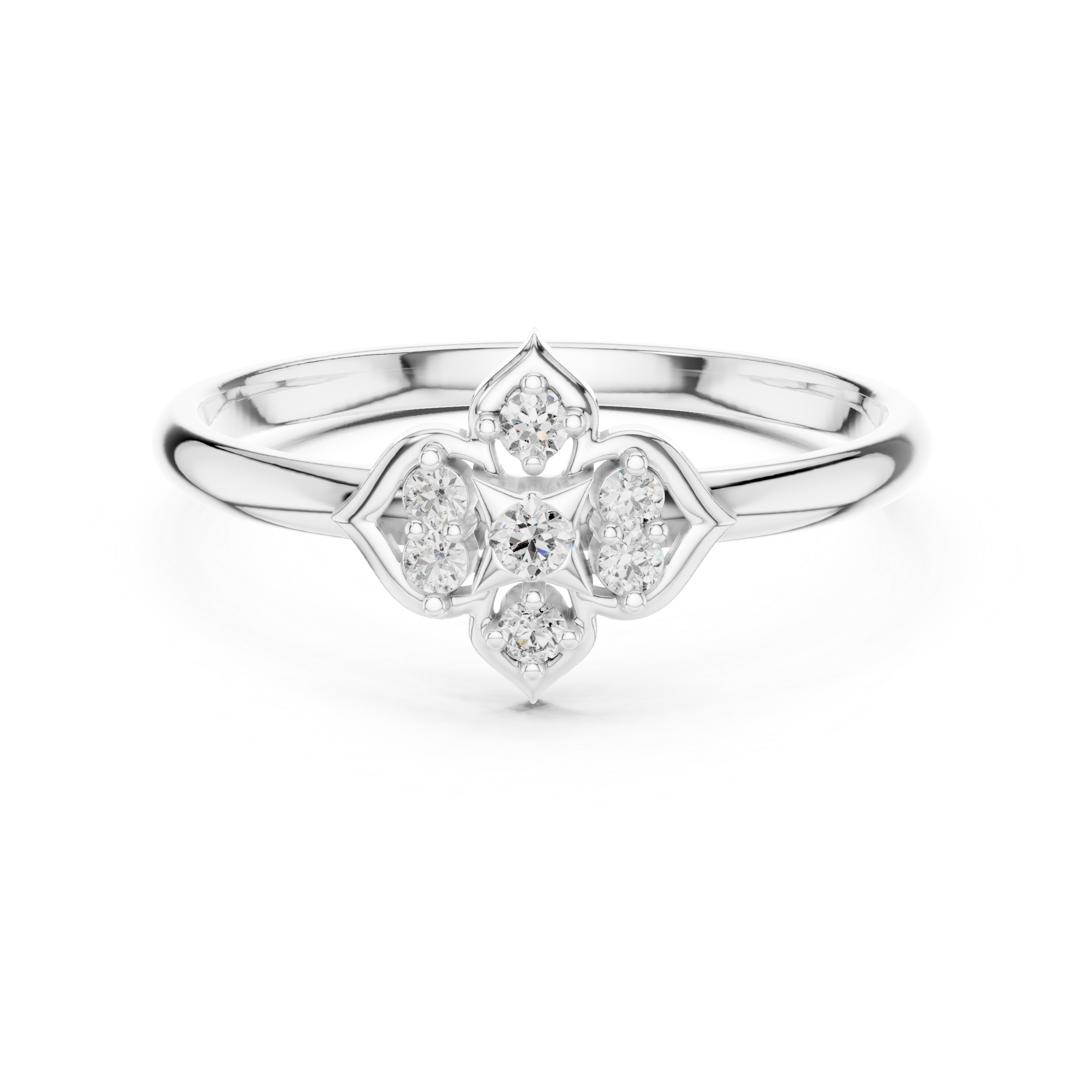 Elegant Floral Cluster Lab-Grown Diamond Ring in Rose Gold