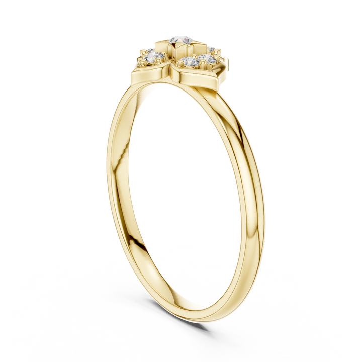 Elegant Floral Cluster Lab-Grown Diamond Ring in Rose Gold