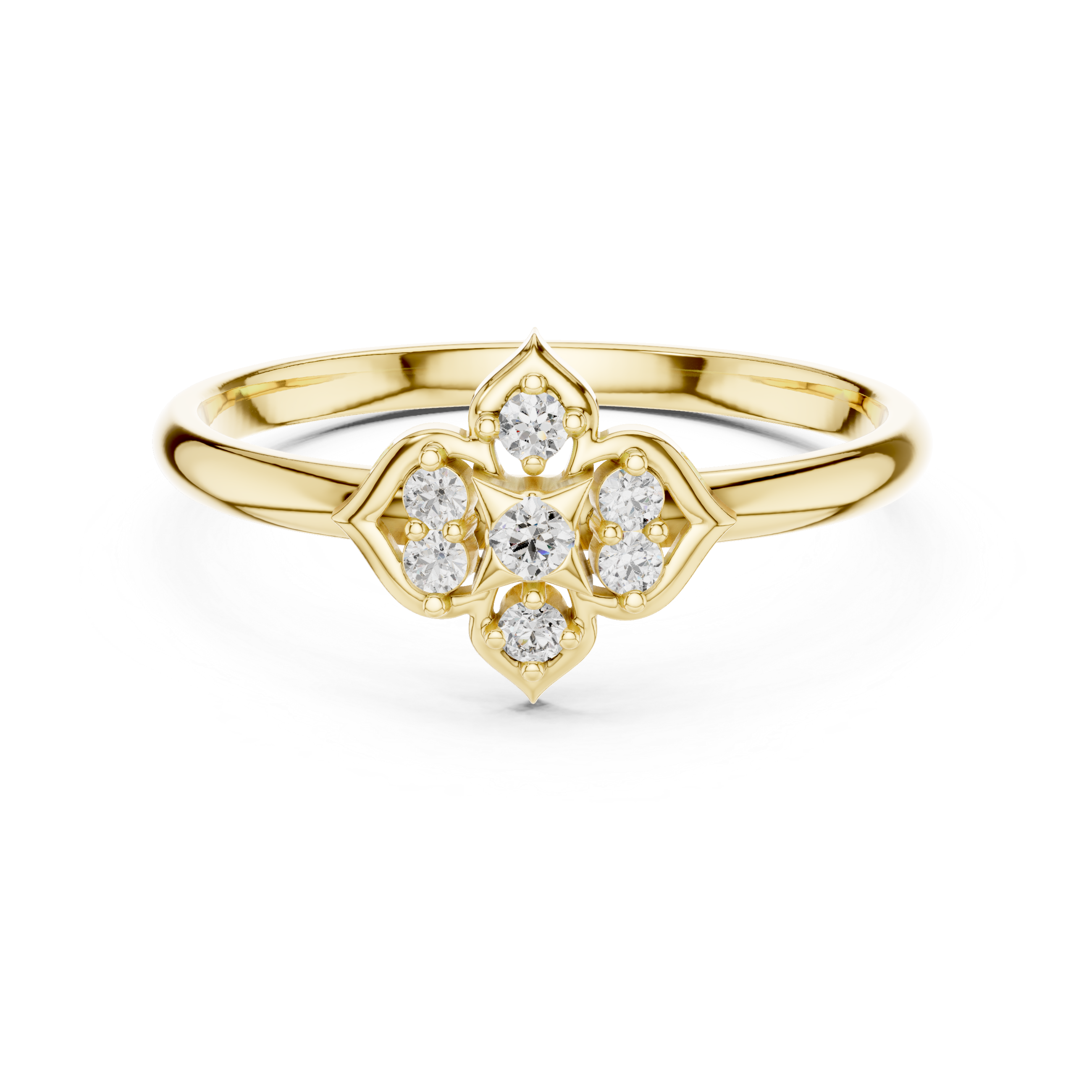 Elegant Floral Cluster Lab-Grown Diamond Ring in Rose Gold