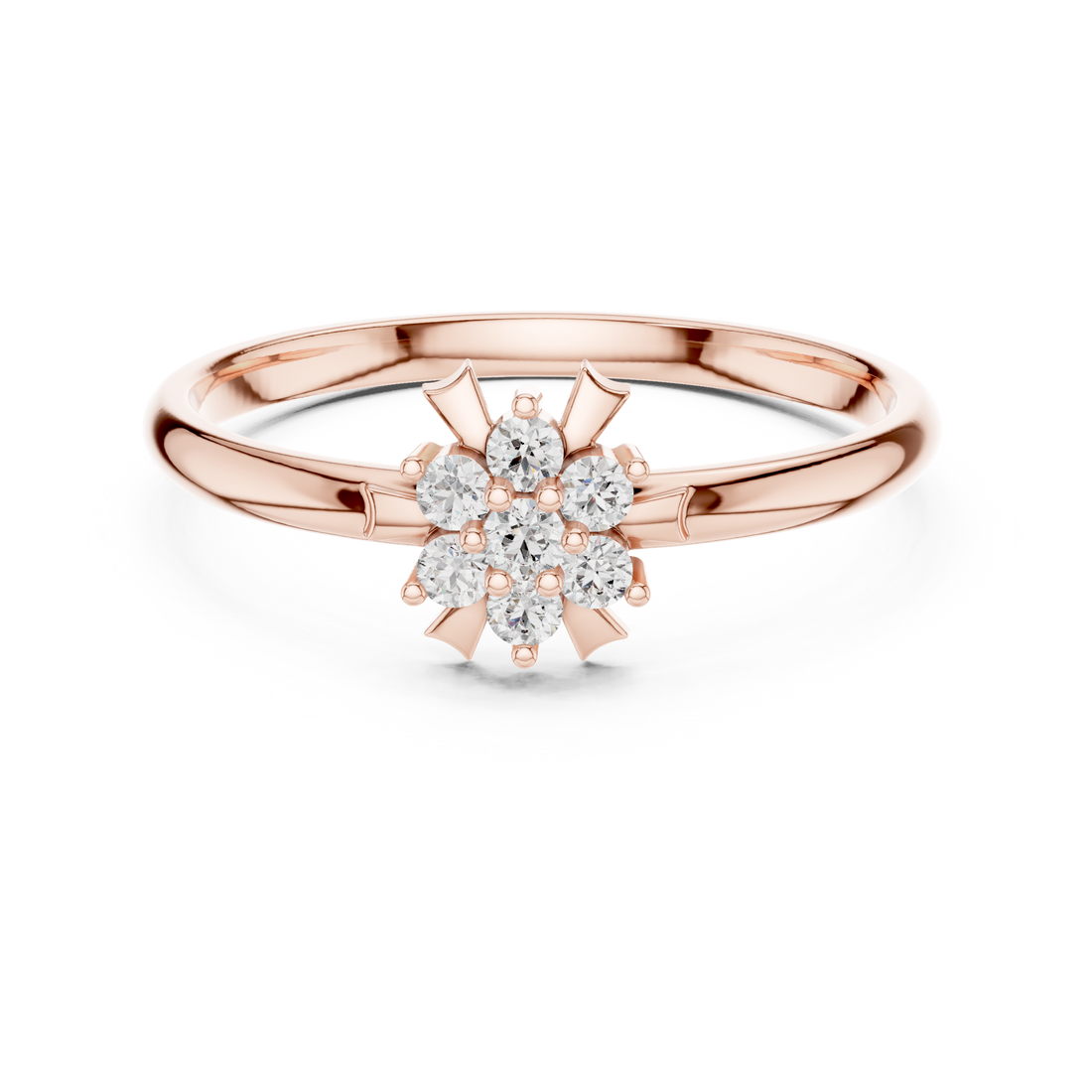 Elegant Floral Cluster Lab-Grown Diamond Ring in 14K/18K Gold