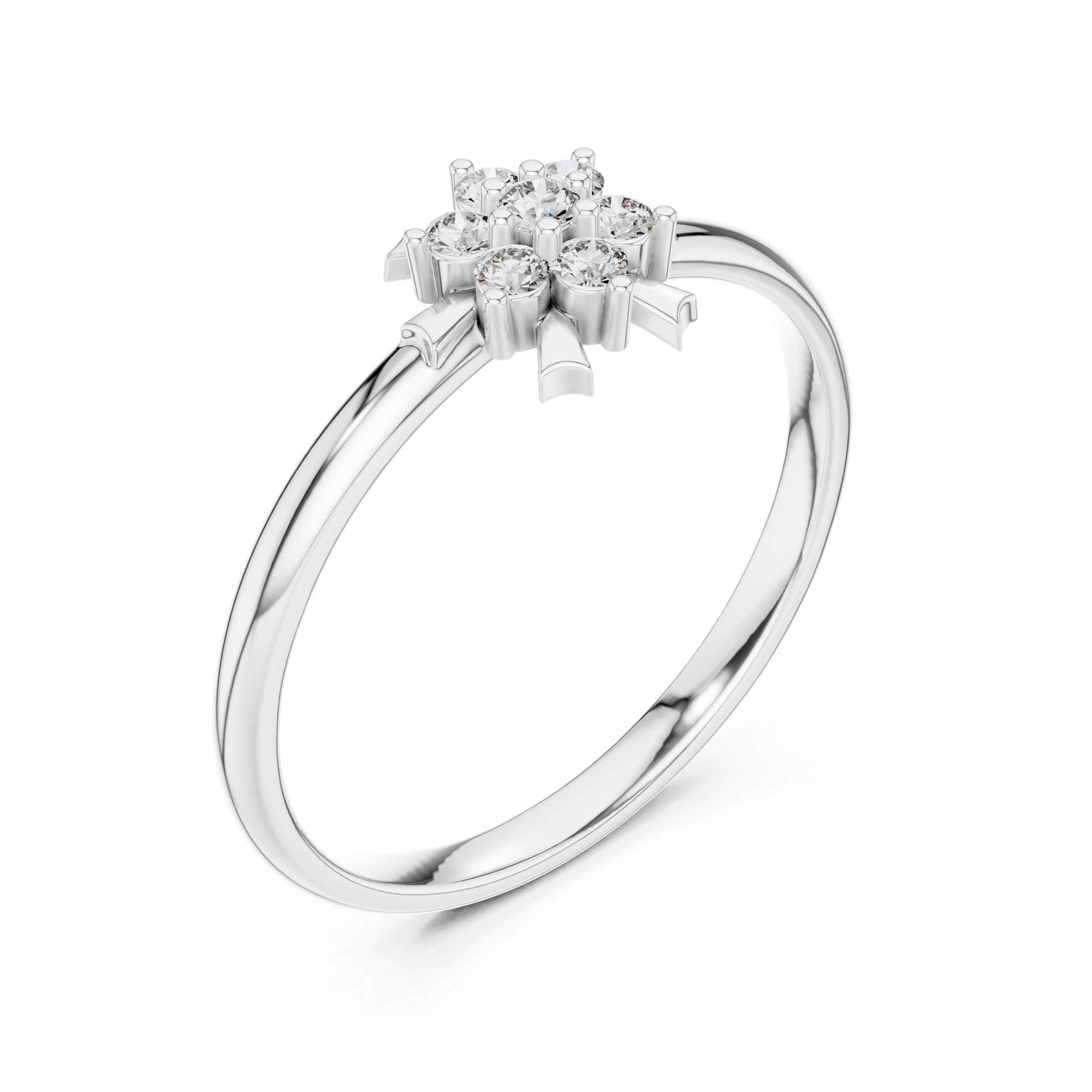 Elegant Floral Cluster Lab-Grown Diamond Ring in 14K/18K Gold