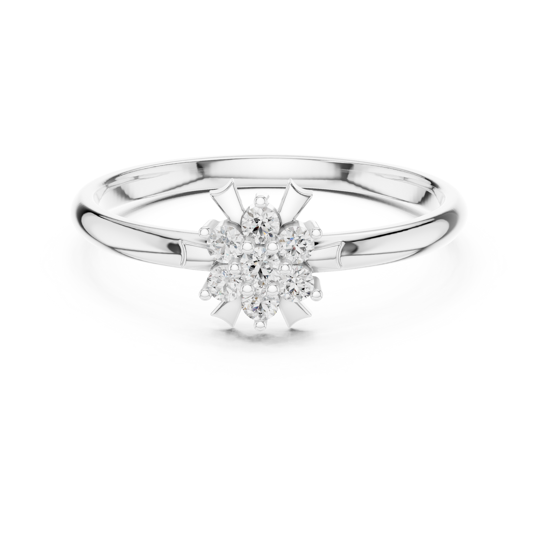 Elegant Floral Cluster Lab-Grown Diamond Ring in 14K/18K Gold