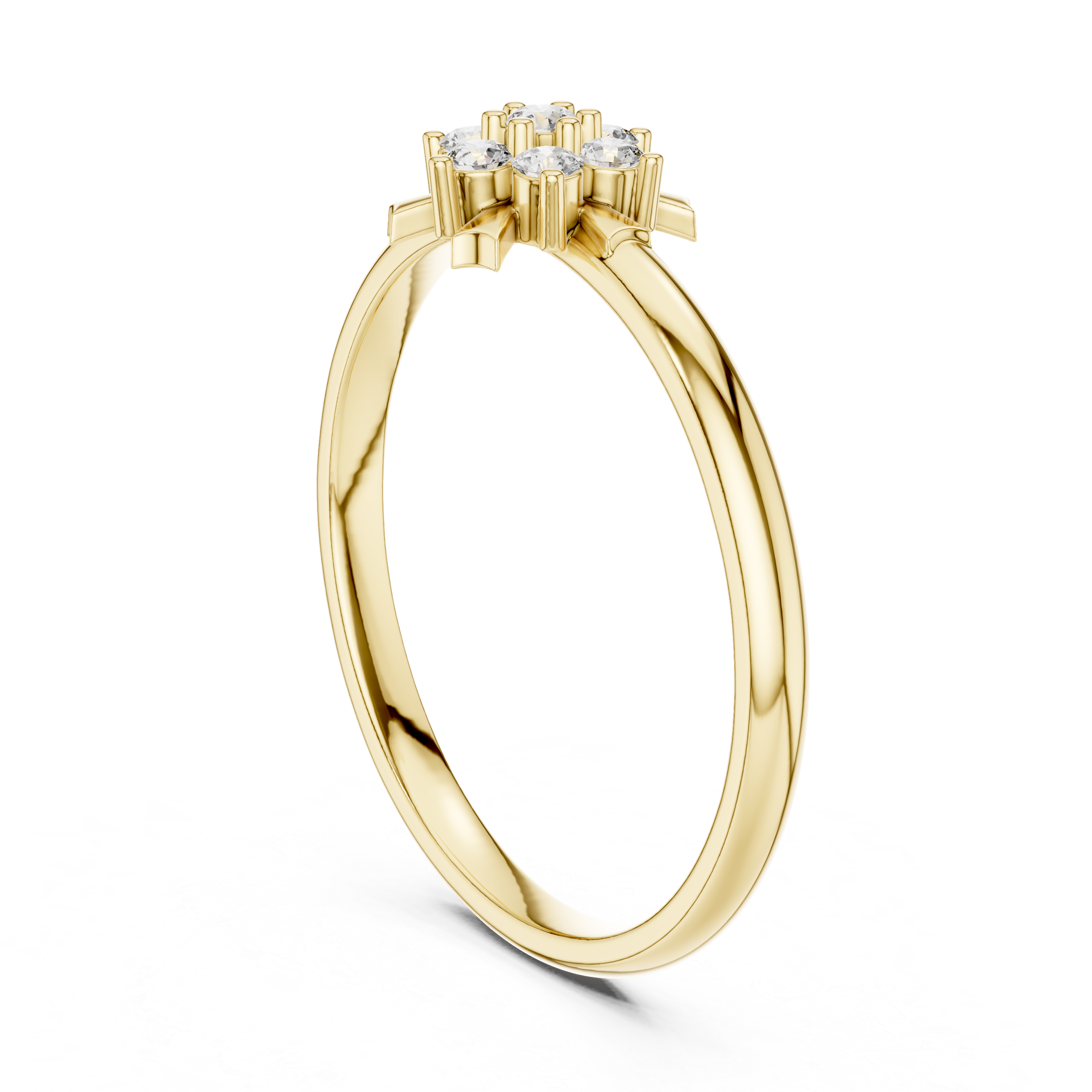 Elegant Floral Cluster Lab-Grown Diamond Ring in 14K/18K Gold