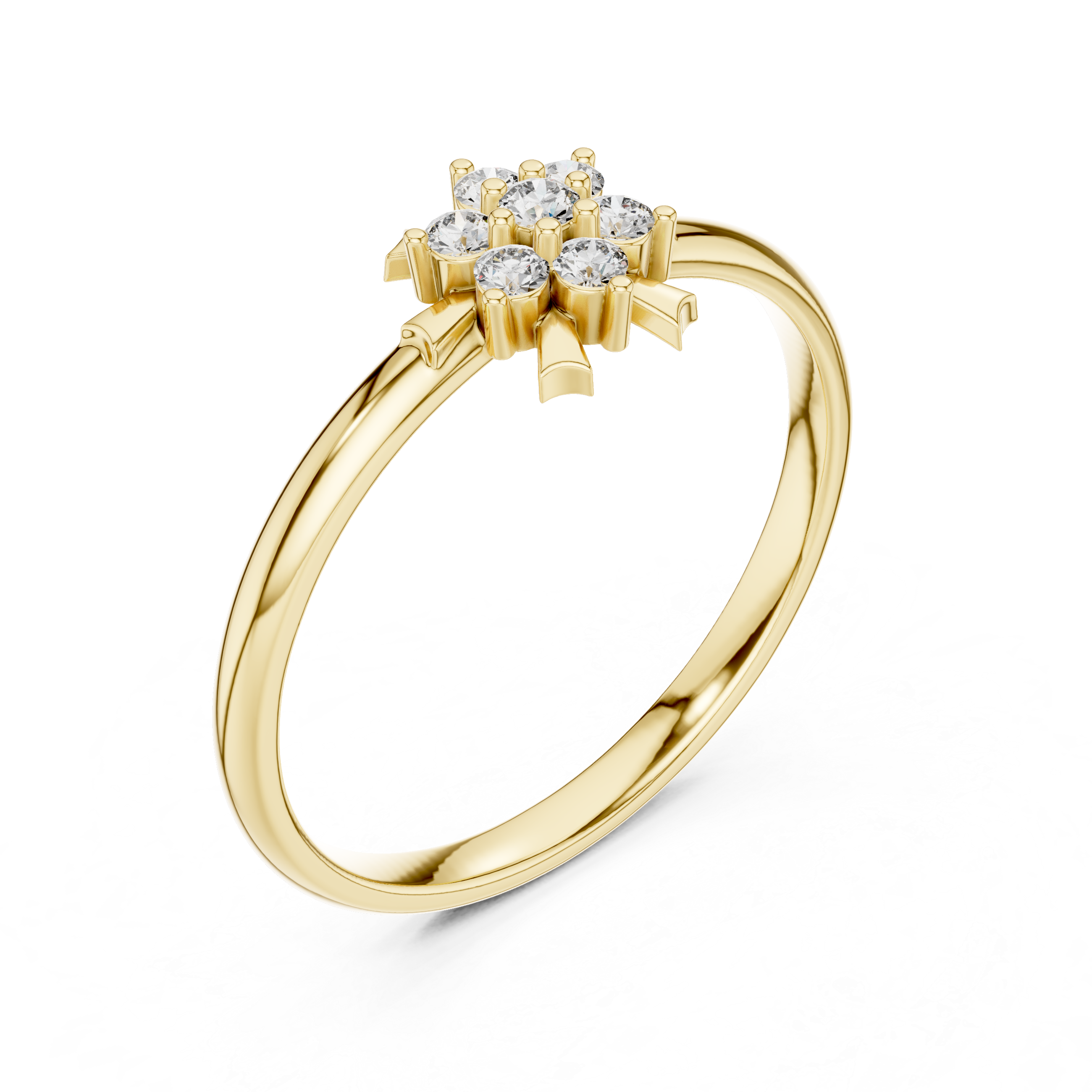 Elegant Floral Cluster Lab-Grown Diamond Ring in 14K/18K Gold