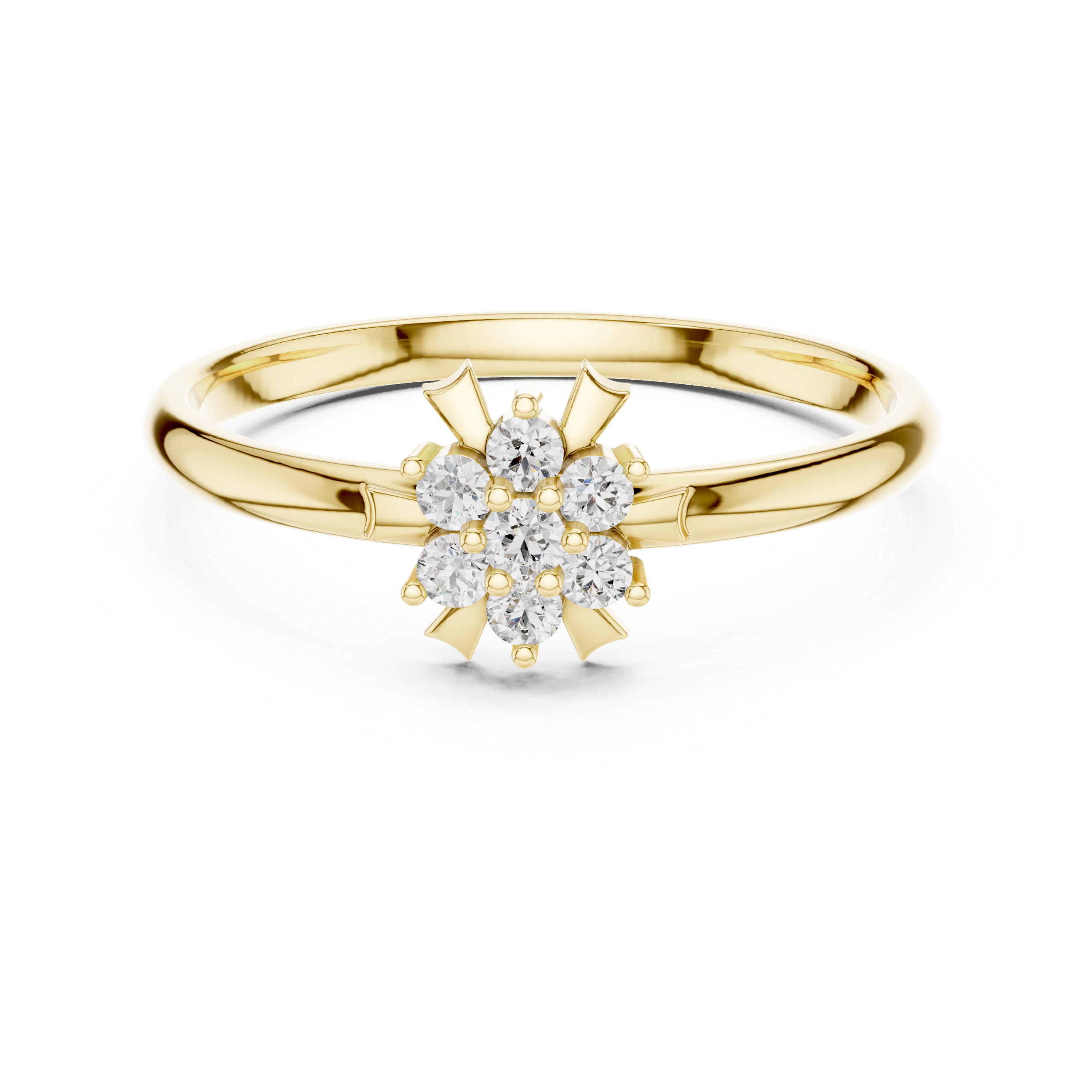 Elegant Floral Cluster Lab-Grown Diamond Ring in 14K/18K Gold
