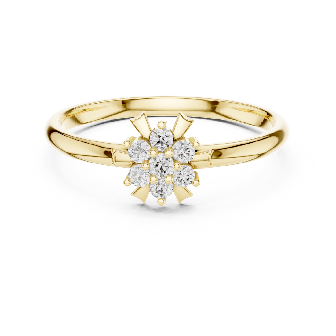 Elegant Floral Cluster Lab-Grown Diamond Ring in 14K/18K Gold
