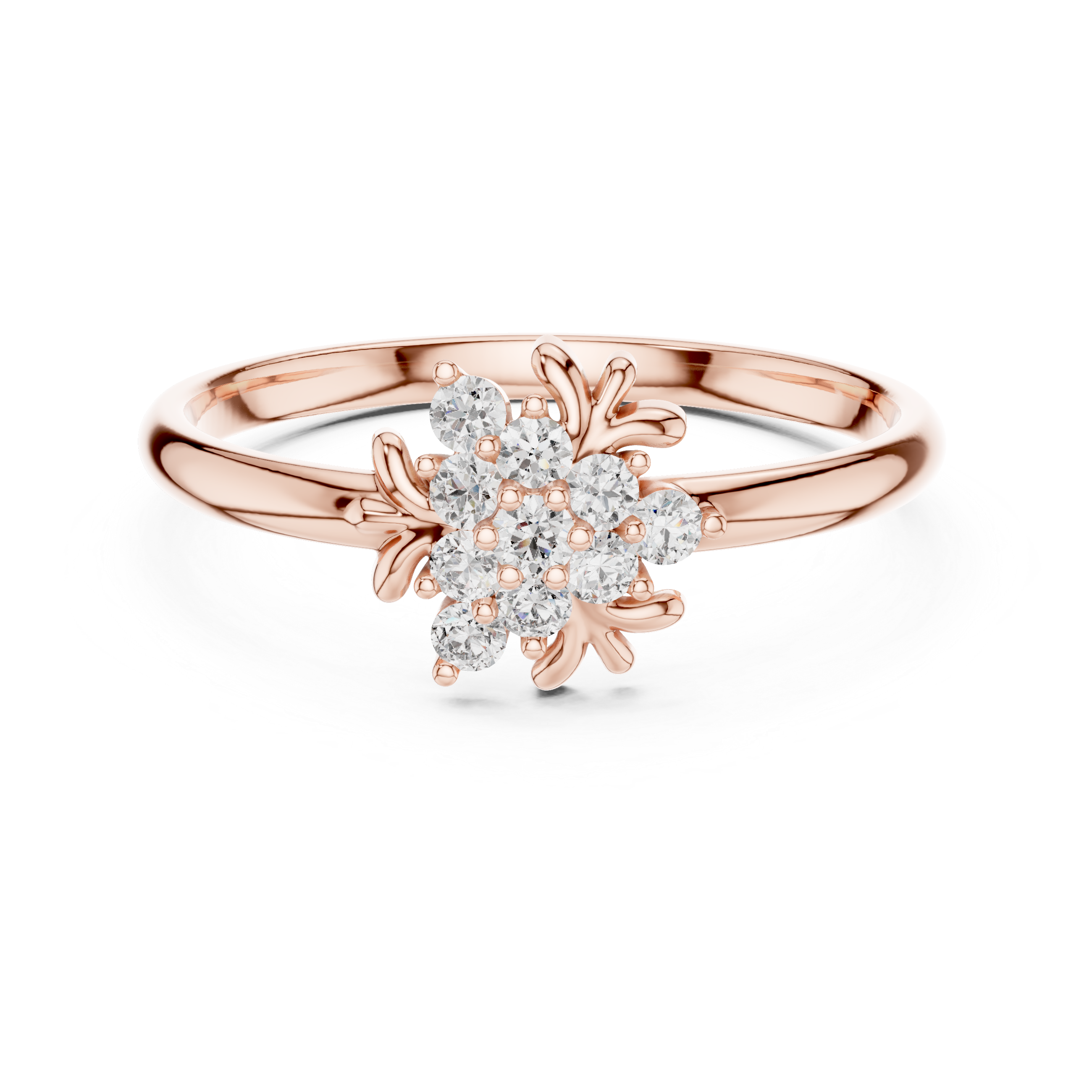 Rose Gold Cluster Lab-Grown Diamond Ring – Timeless Elegance