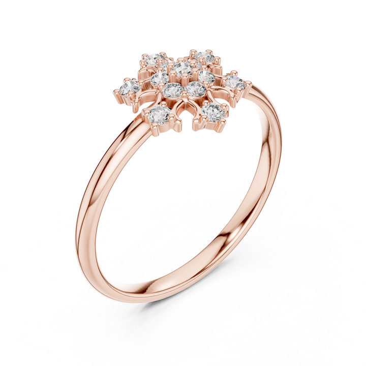 Rose Gold Floral Cluster Lab-Grown Diamond Ring