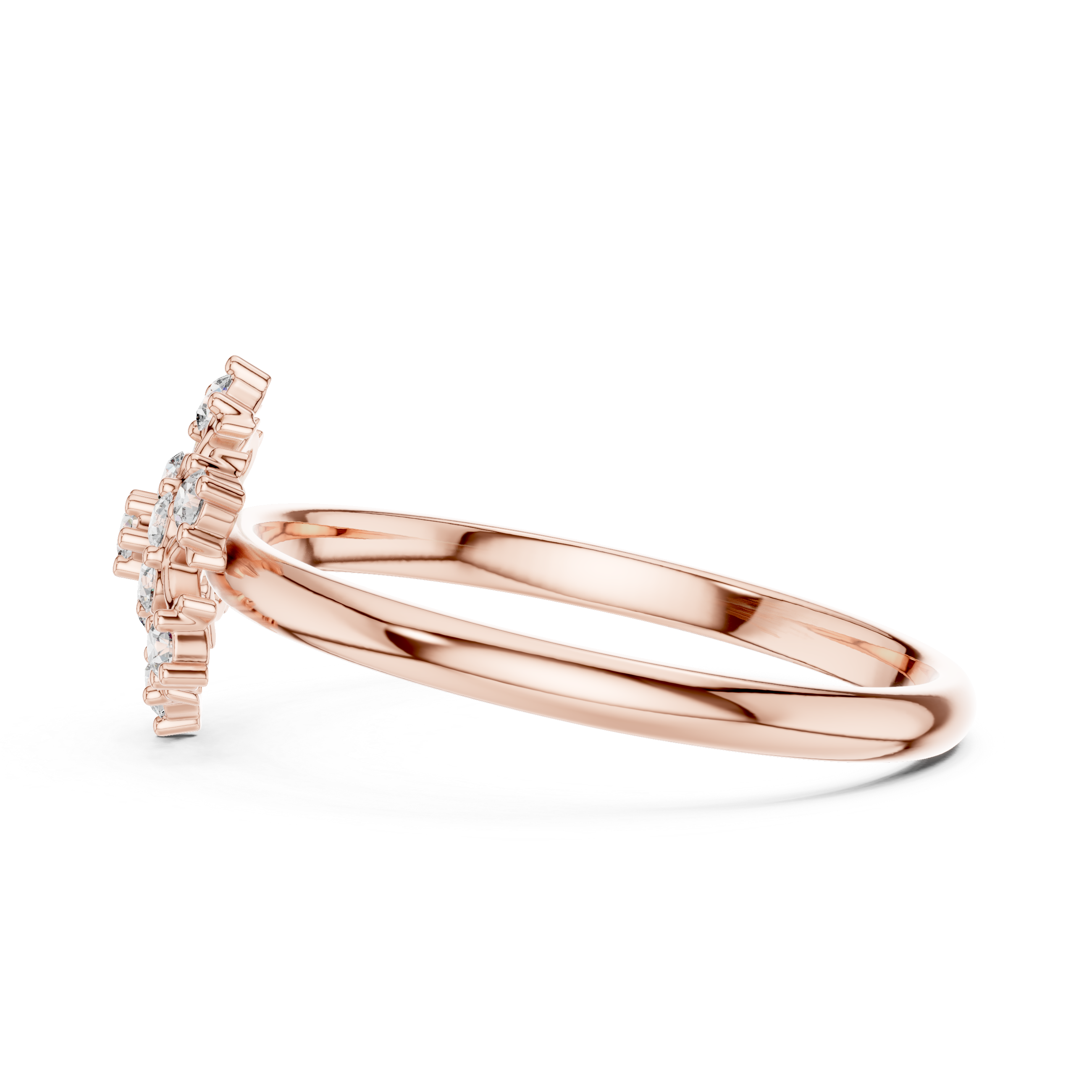 Rose Gold Floral Cluster Lab-Grown Diamond Ring