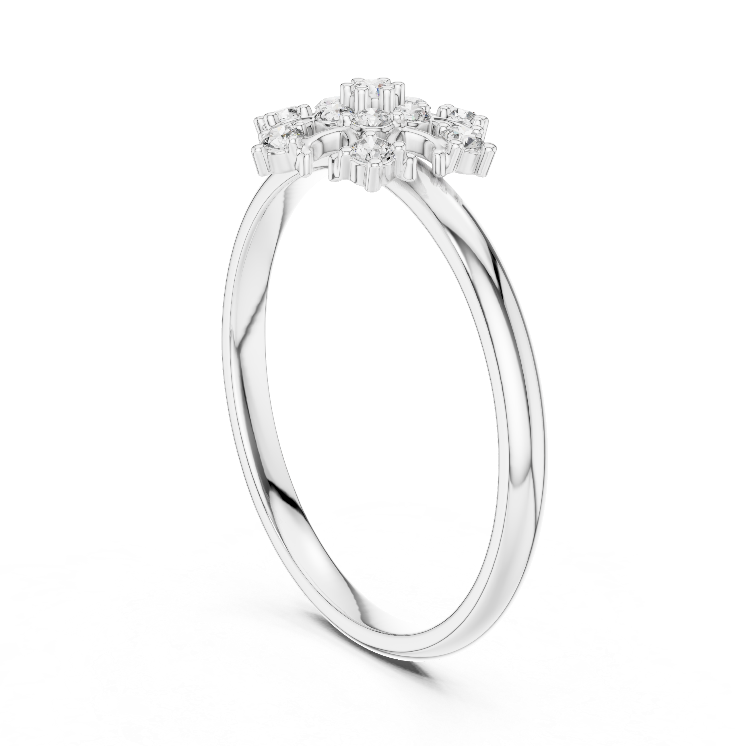 Rose Gold Floral Cluster Lab-Grown Diamond Ring