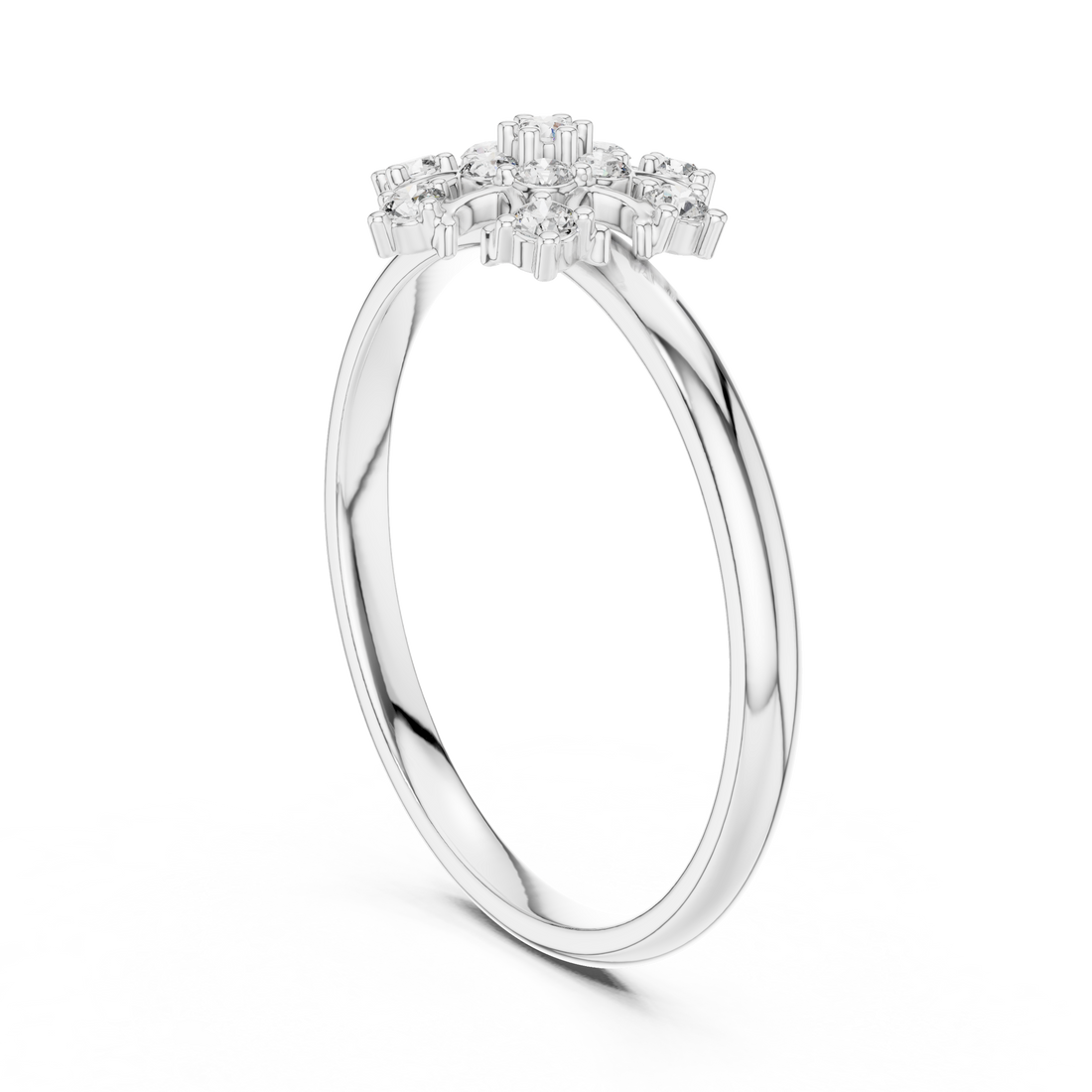 Rose Gold Floral Cluster Lab-Grown Diamond Ring
