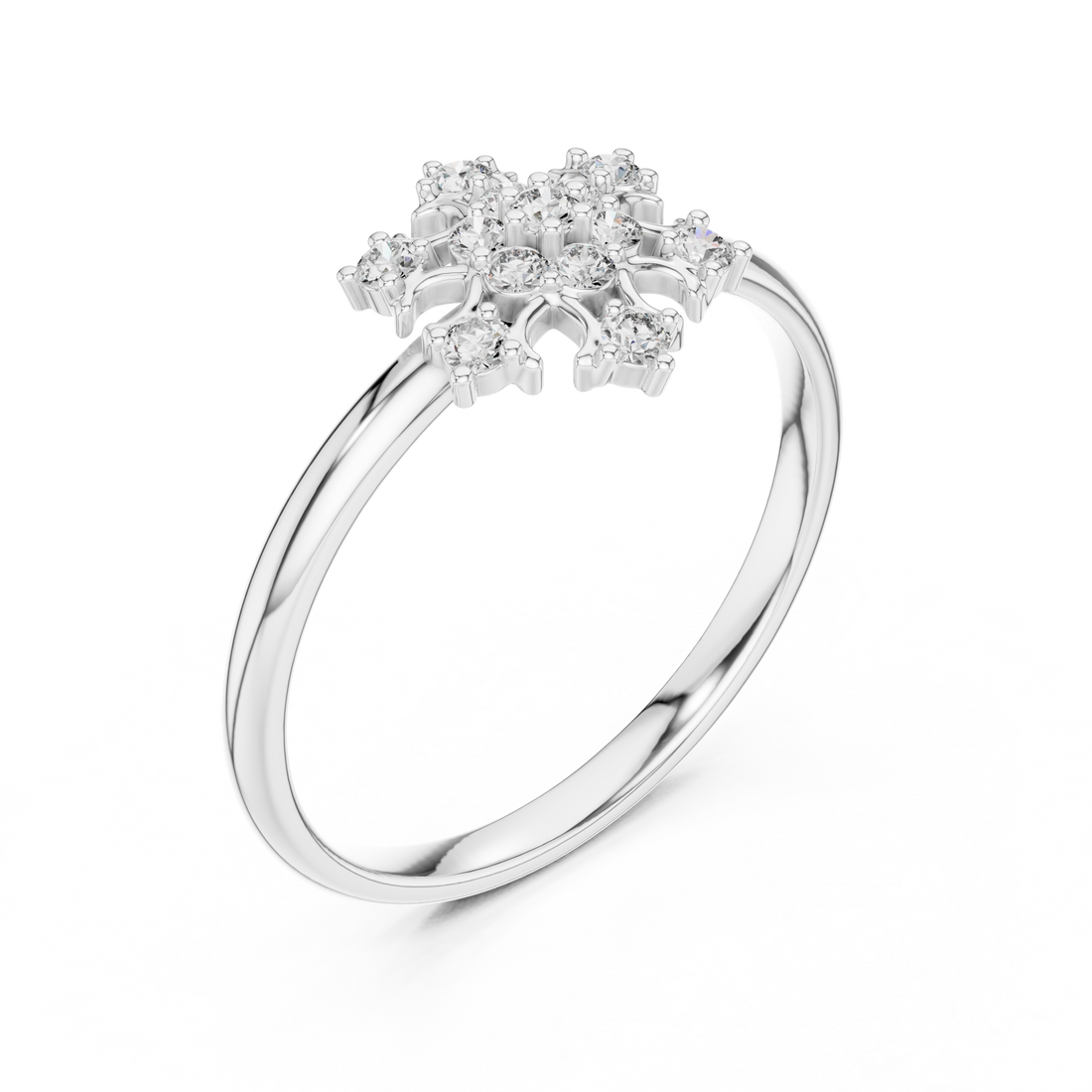 Rose Gold Floral Cluster Lab-Grown Diamond Ring